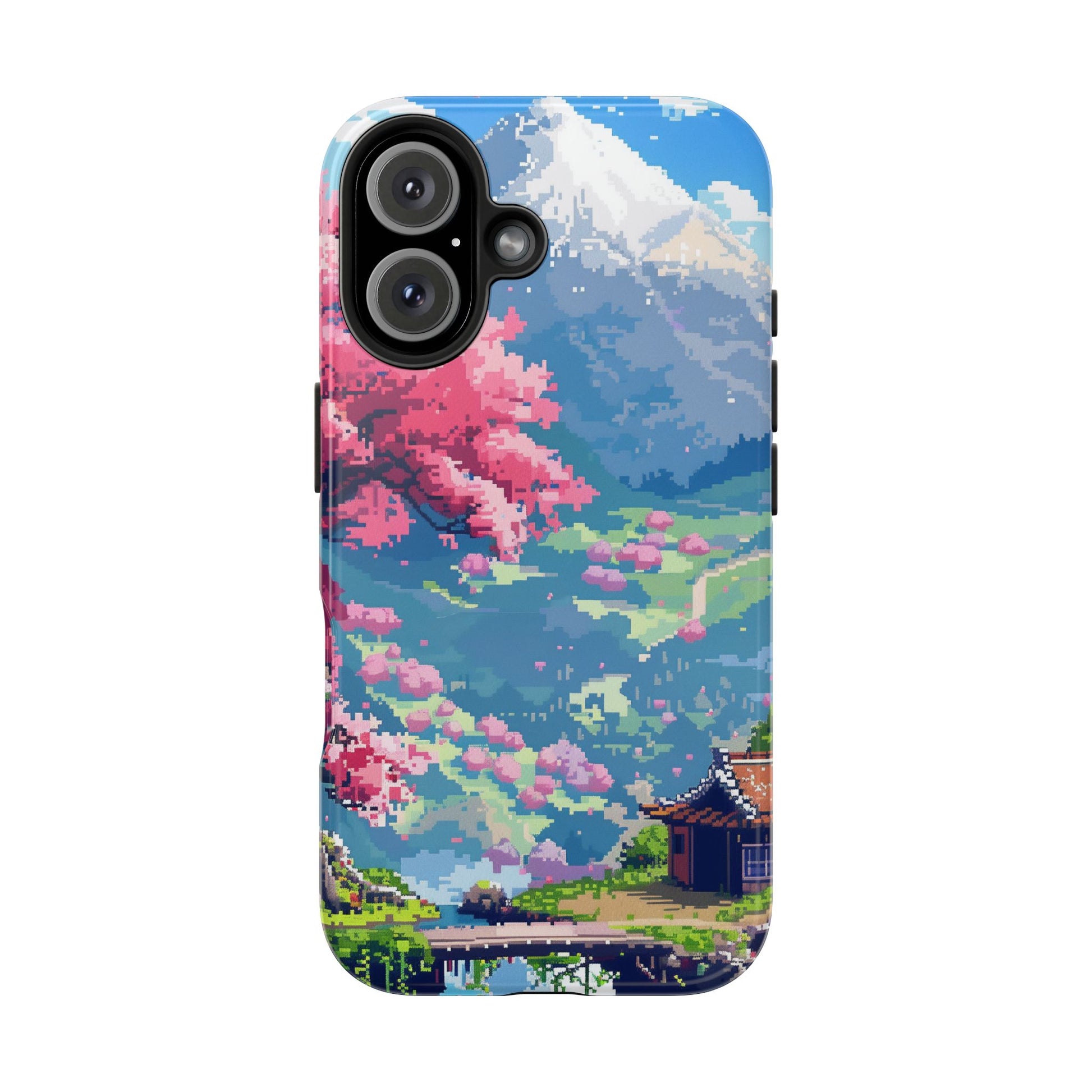 Pixel Art Video Game Landscapes Phone Case, Retro Gaming Pixelated Design, Geeky Gamer Phone Cover, Unique Video Game Art Accessories