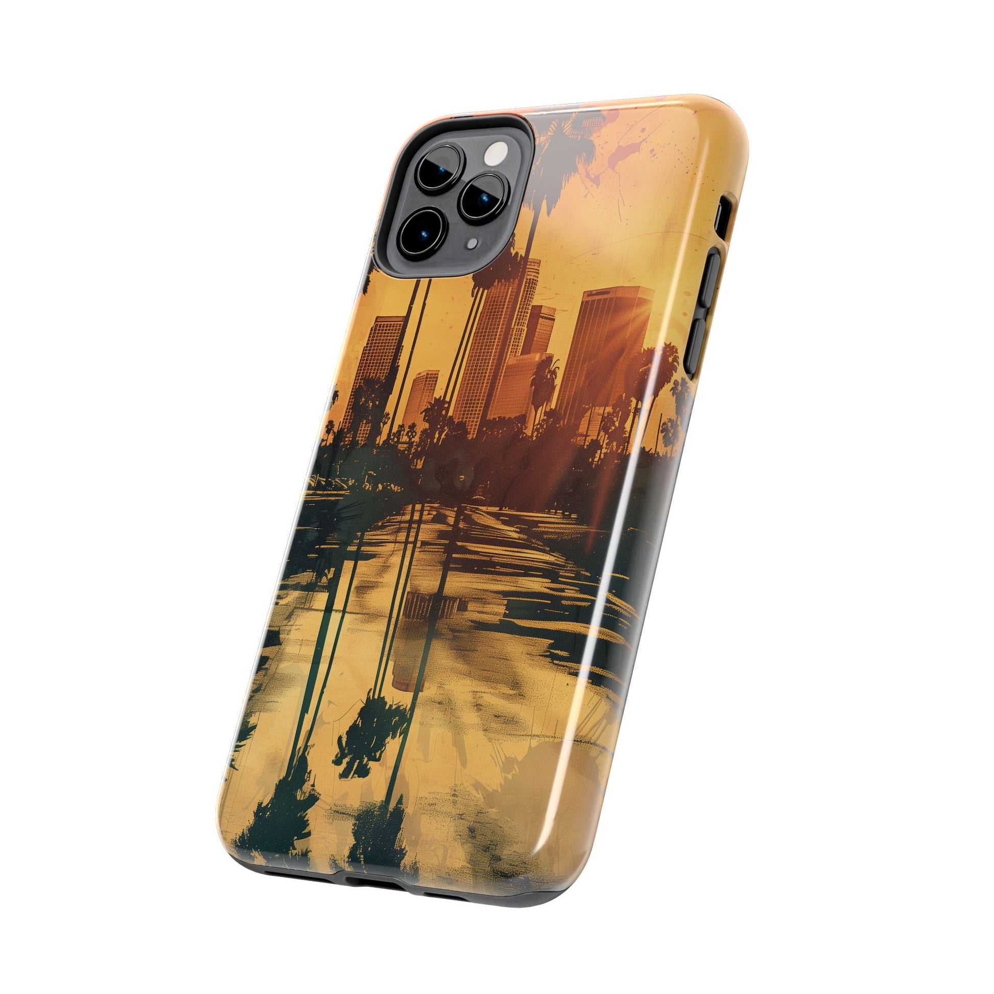 Los Angeles Sunset iPhone Case, Golden Hour Scenic View, Hollywood Hills Sunset Phone Case, Palm Trees Phone Case, iphone 15 pro max case