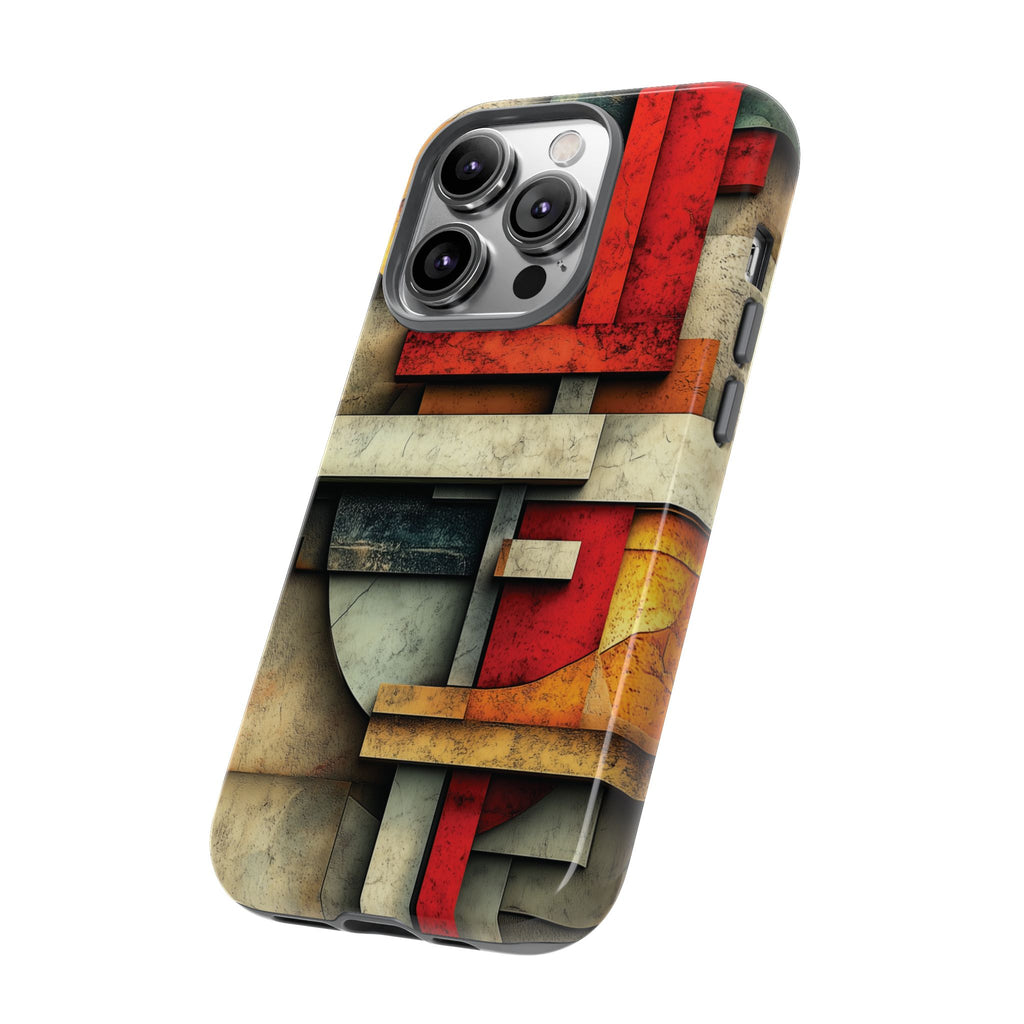 Red Prairie Style Frank Lloyd Wright Usonian Phone Case Geometric Stained Glass Art Deco Marble Gold 13 14 15 16 iPhone Pro Max Galaxy Pixel