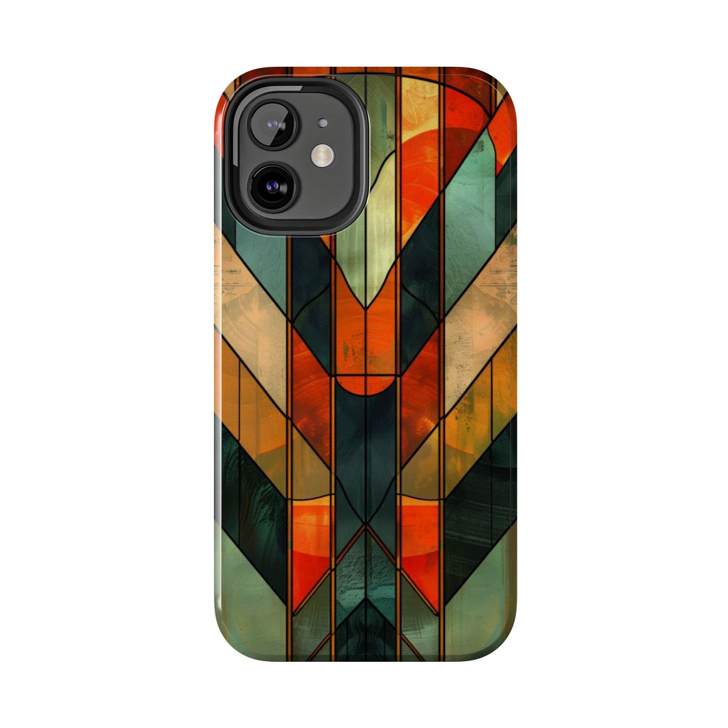Noir Art Deco Colorful Stained Glass - Durable Dual Layer Iphone Case - Architect Phone Case