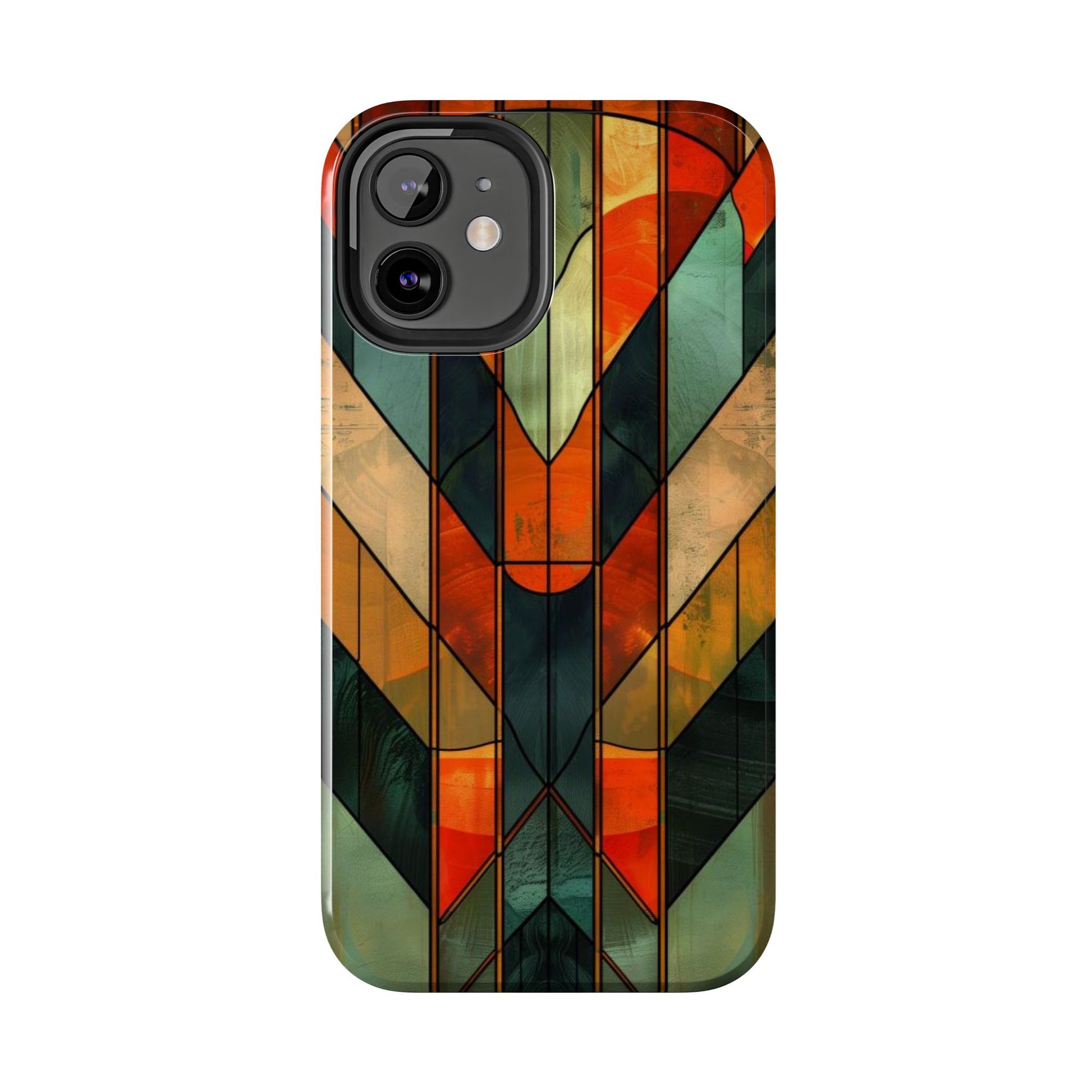 Noir Art Deco Colorful Stained Glass - Durable Dual Layer Iphone Case - Architect Phone Case