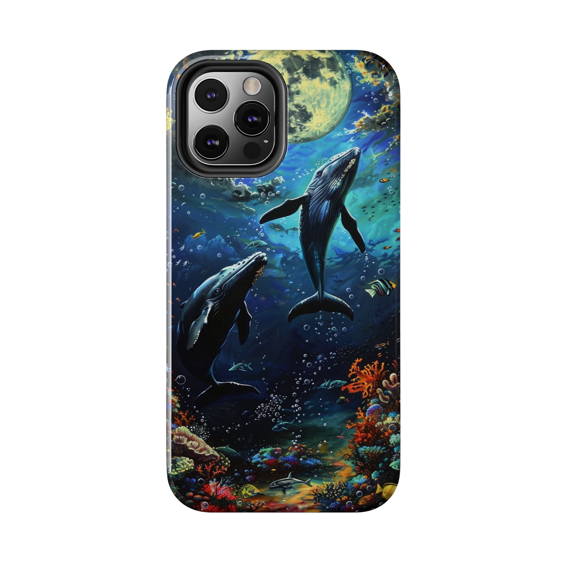 Moonlit Whales Underwater Phone Case - Durable and Stunning Protective Cover