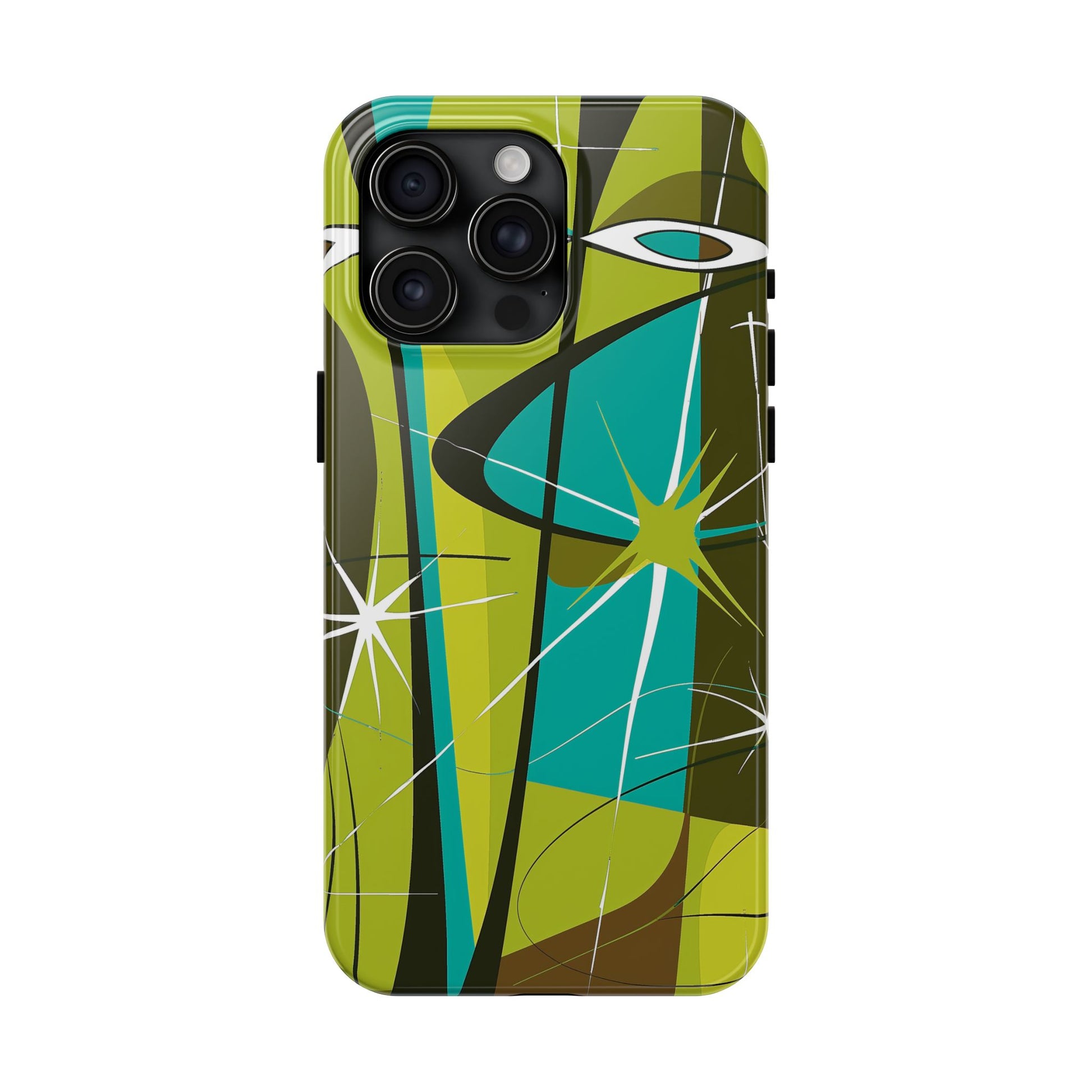Mid Century Modern Star Design Phone Case, Earth Tone Colors, Retro Style Smartphone Cover, Vintage Phone Case, iPhone 14 Case, Apple iPhone