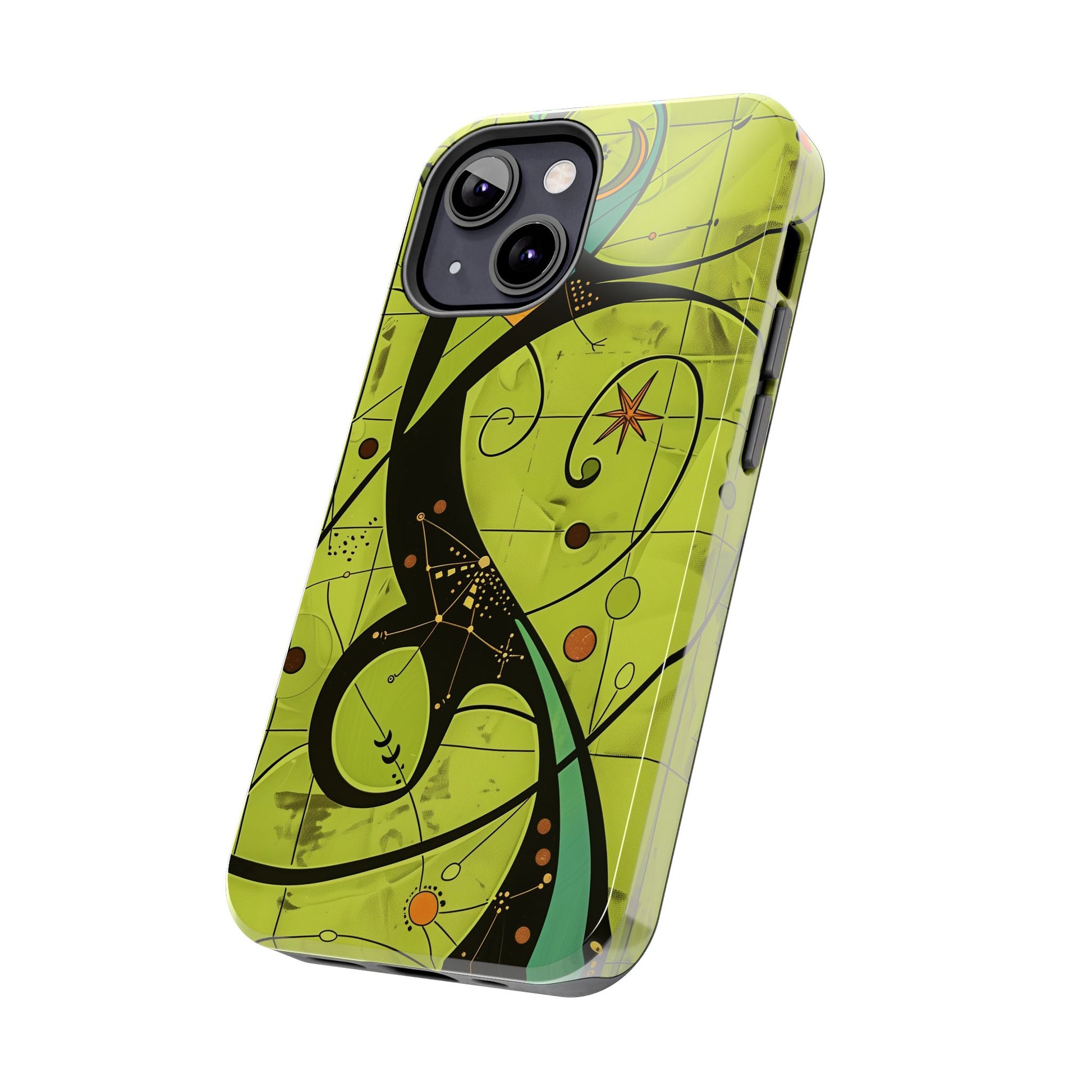 Mid Century Modern Star Design Phone Case, Earth Tone Colors, Retro Style Smartphone Cover, Vintage Phone Case, iPhone 14 Case, Apple iPhone