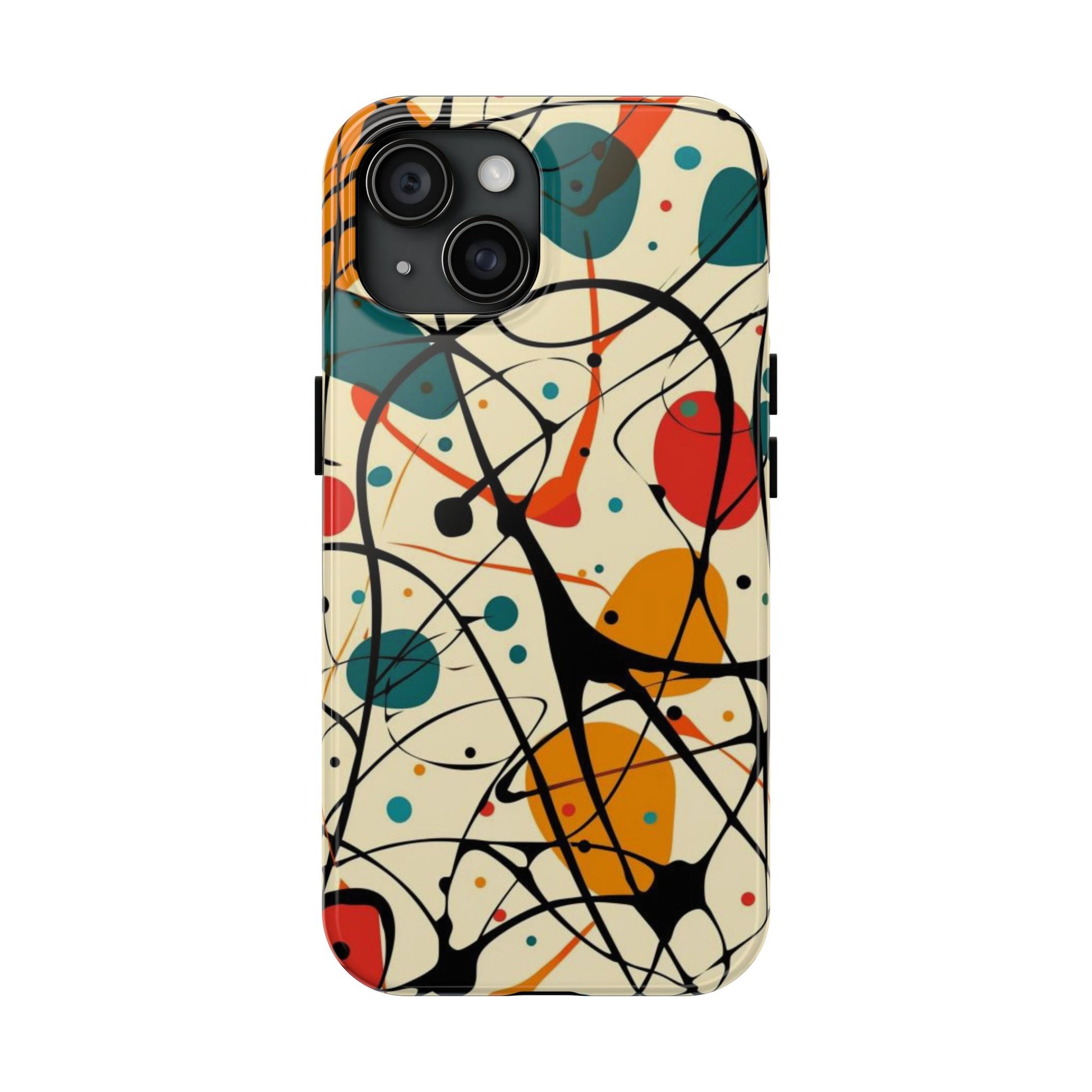 Mid Mod Phone Case,  Colorful Mid Mod Design Durable Phone Case, Vibrant and Stylish iPhone Tough Cover, iphone 15 case, iphone 14 pro max