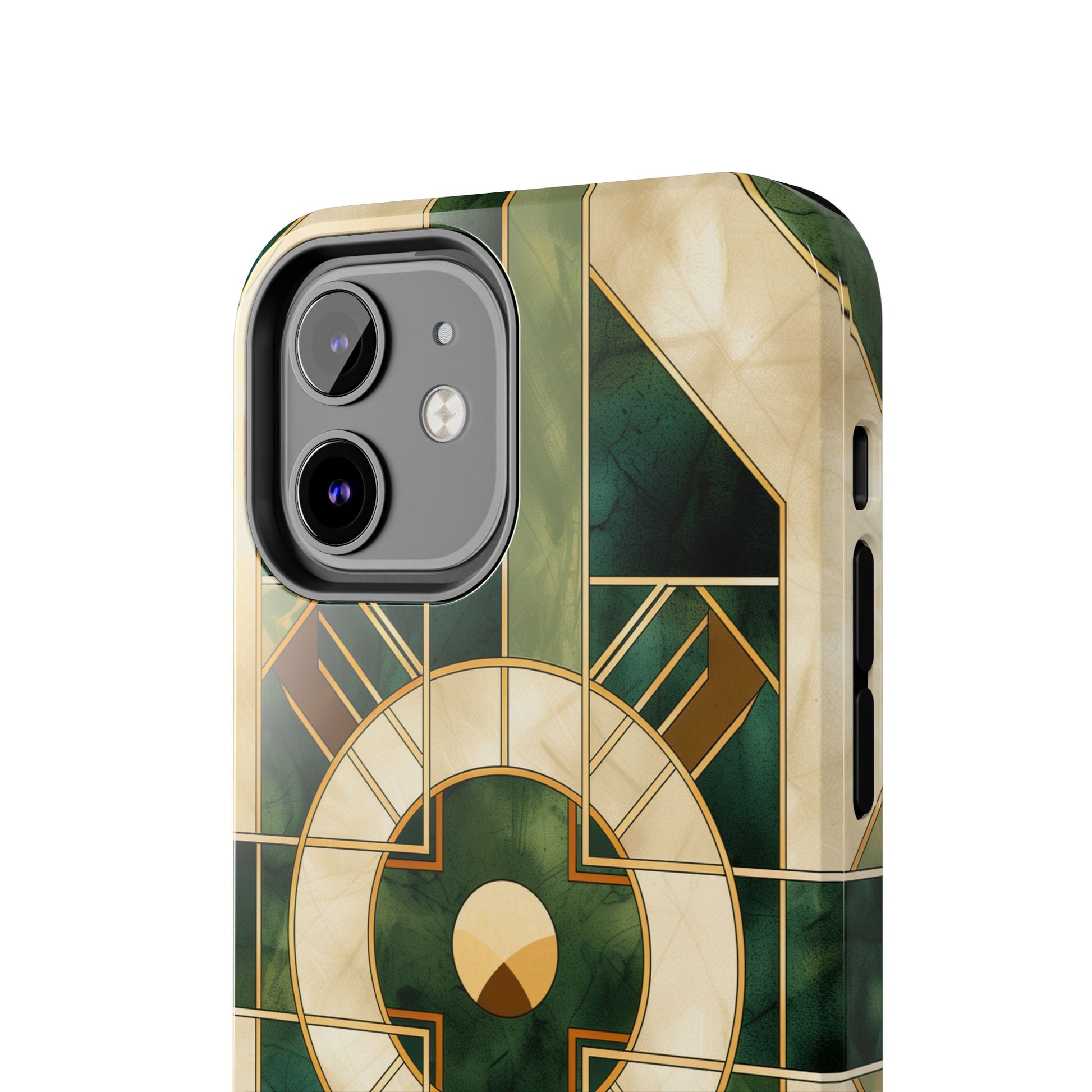 Green Frank Lloyd Wright Inspired Phone Case - Geometric Elegance for iPhone Models
