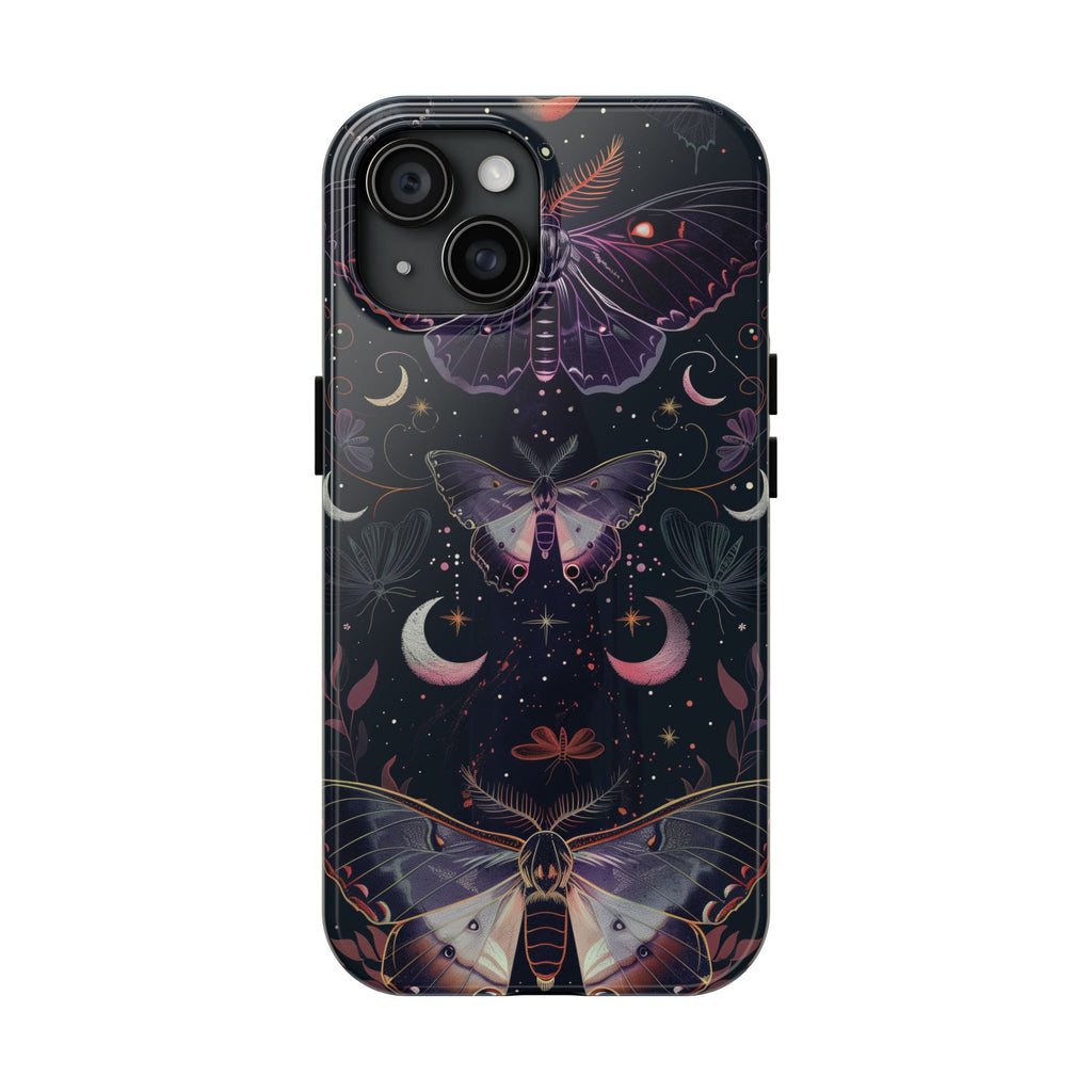 B Dark Academia Mystical Phone Case, Mystical Moth Phone Case, Vintage Magic Witchcraft iPhone Cover, Esoteric Nature Art, iPhone 15 Pro Max
