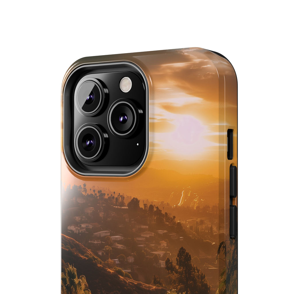 Los Angeles Sunset iPhone Case, Golden Hour Scenic View, Hollywood Hills Sunset Phone Case, Palm Trees Phone Case, iphone 15 pro max case