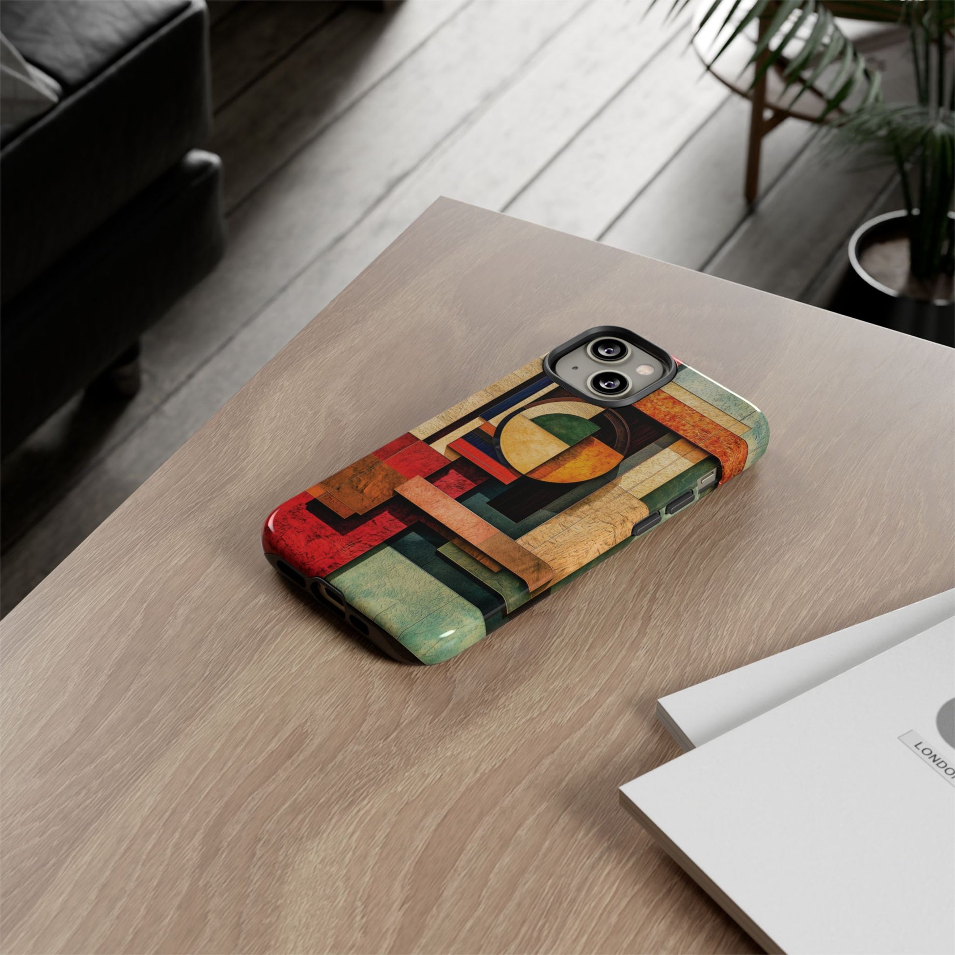 Tan Prairie Style Frank Lloyd Wright Usonian Phone Case Geometric Stained Glass Art Deco Marble Gold 13 14 15 16 iPhone Pro Max Galaxy Pixel