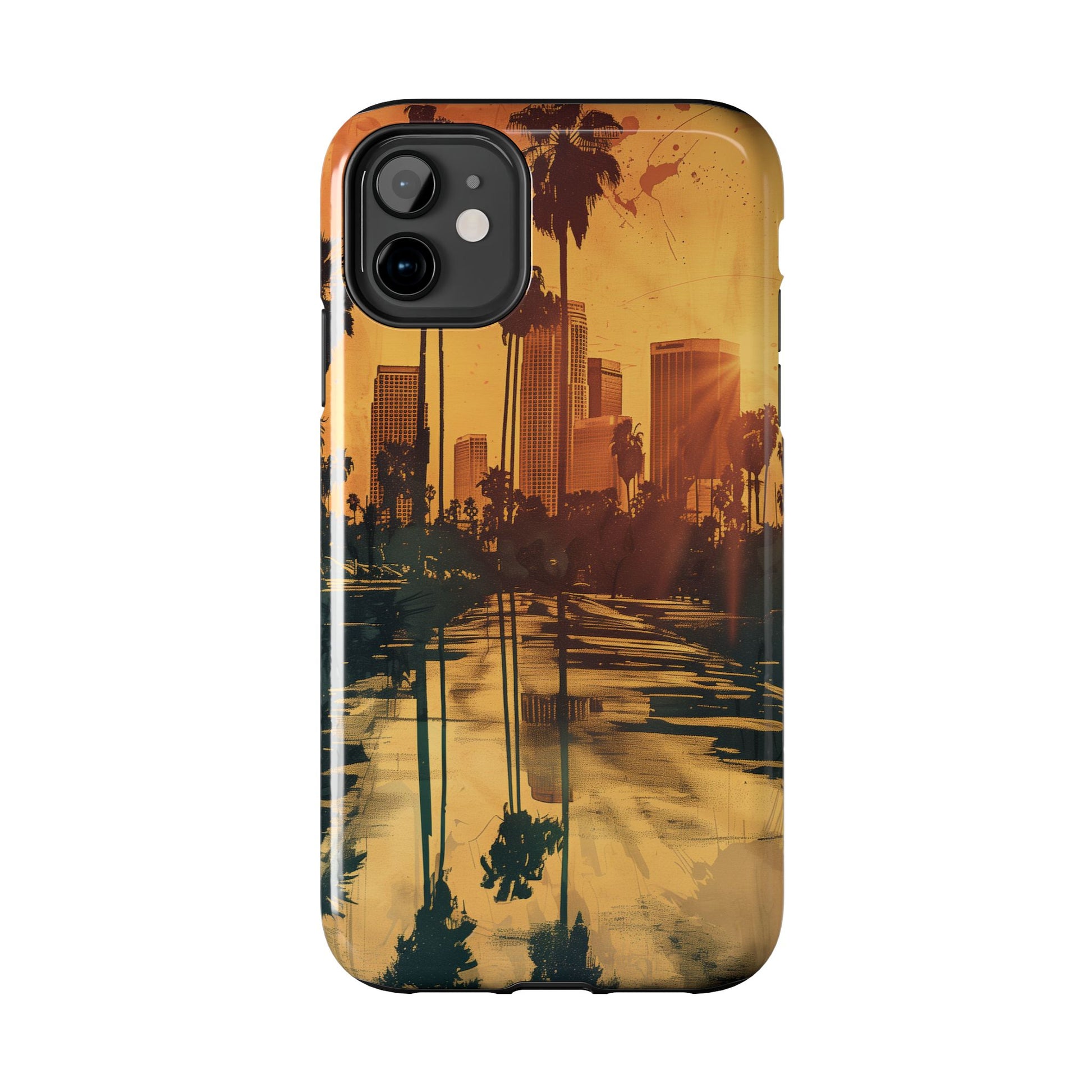 Los Angeles Sunset iPhone Case, Golden Hour Scenic View, Hollywood Hills Sunset Phone Case, Palm Trees Phone Case, iphone 15 pro max case