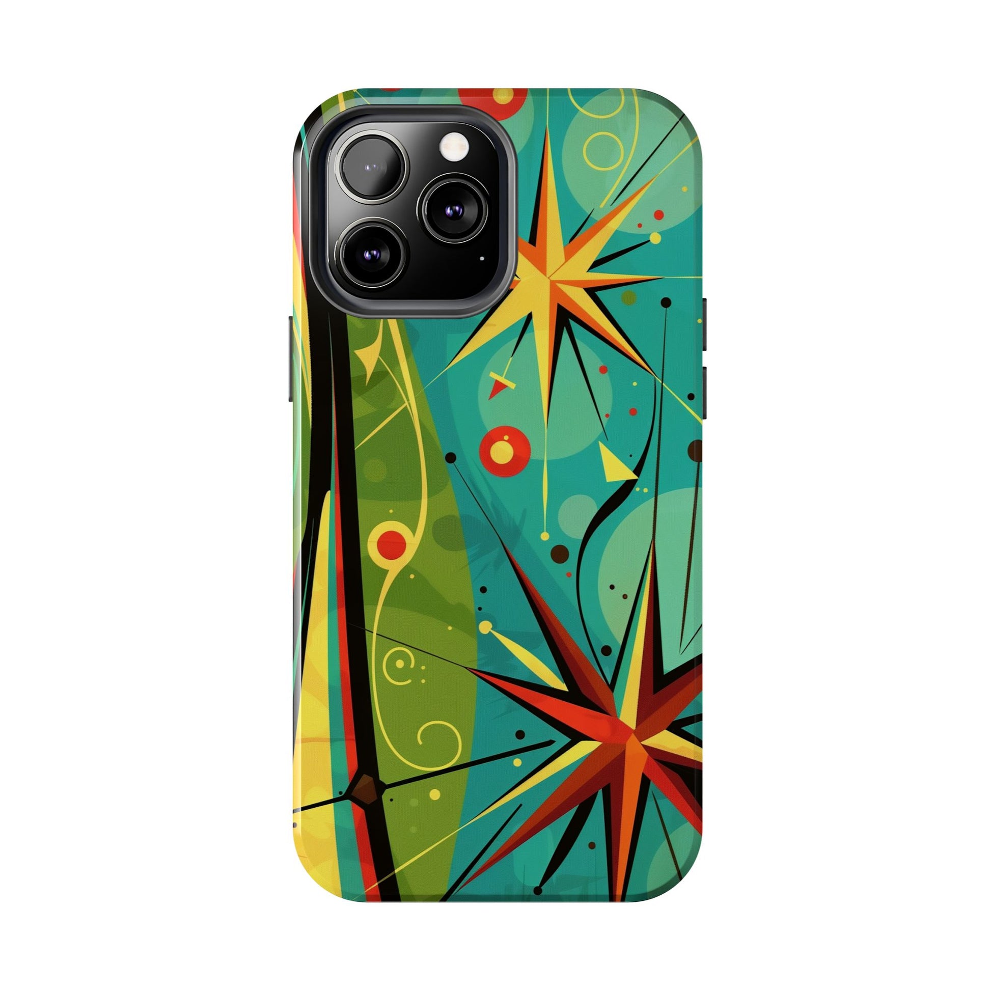 Mid Century Modern Star Design Phone Case, Earth Tone Colors, Retro Style Smartphone Cover, Vintage Phone Case, iPhone 14 Case, Apple iPhone