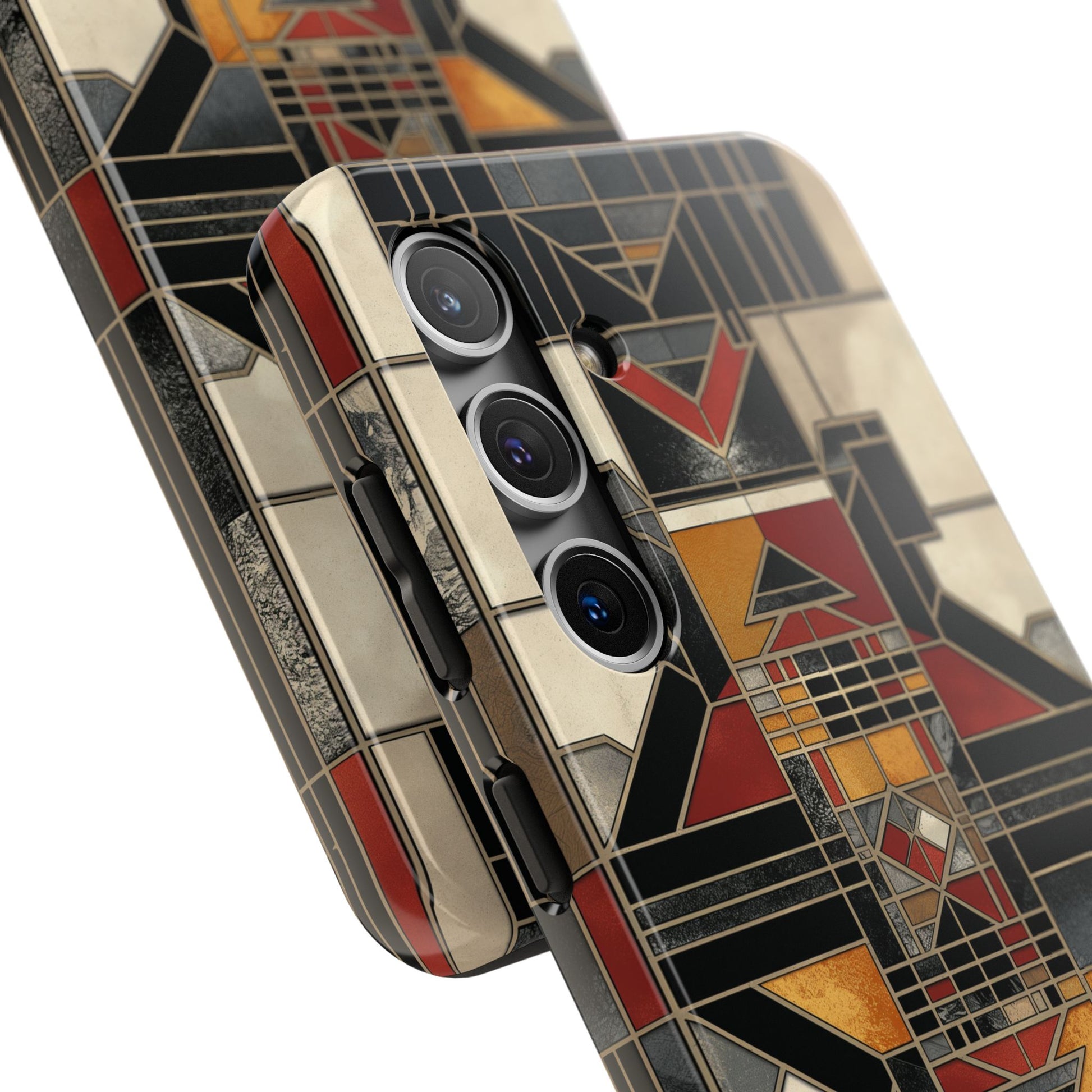 Frank Lloyd Wright Inspired Stained Glass Phone Case - Geometric Elegance for iPhone Models