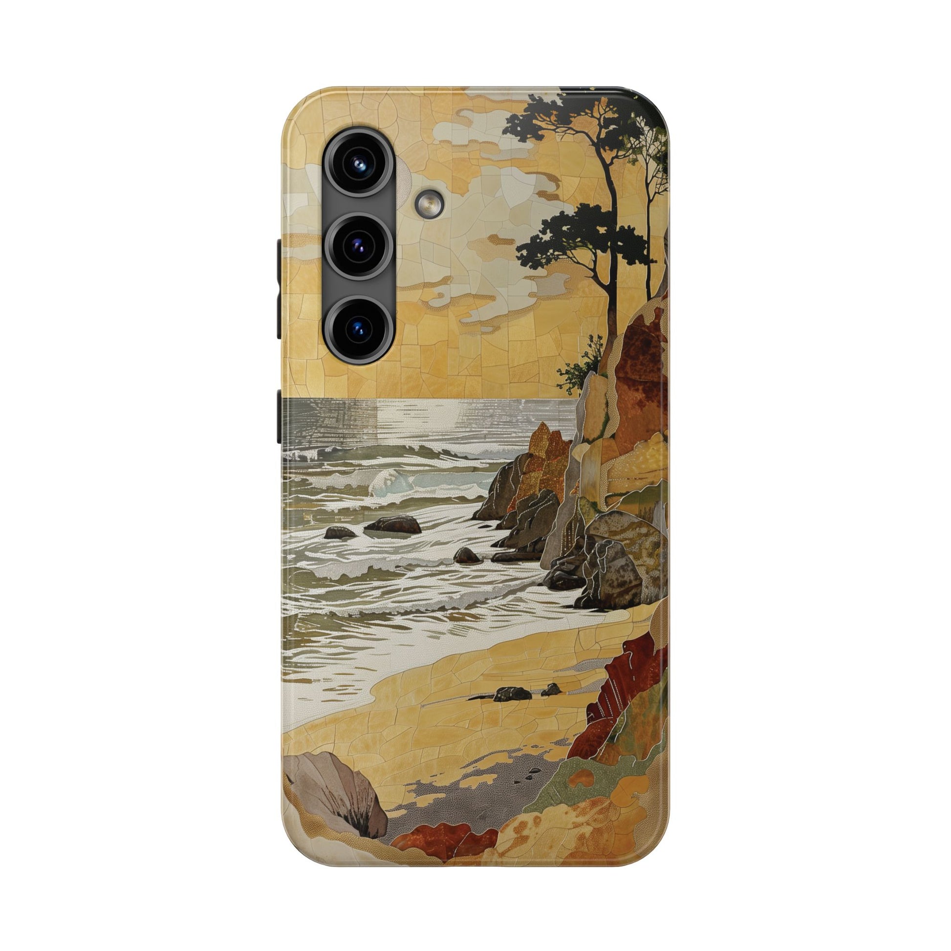 Retro Beach Scene Phone Case, Vintage Tropical Ocean iPhone Case, Summer Beach Phone Cover for iPhone, iphone 15 pro max