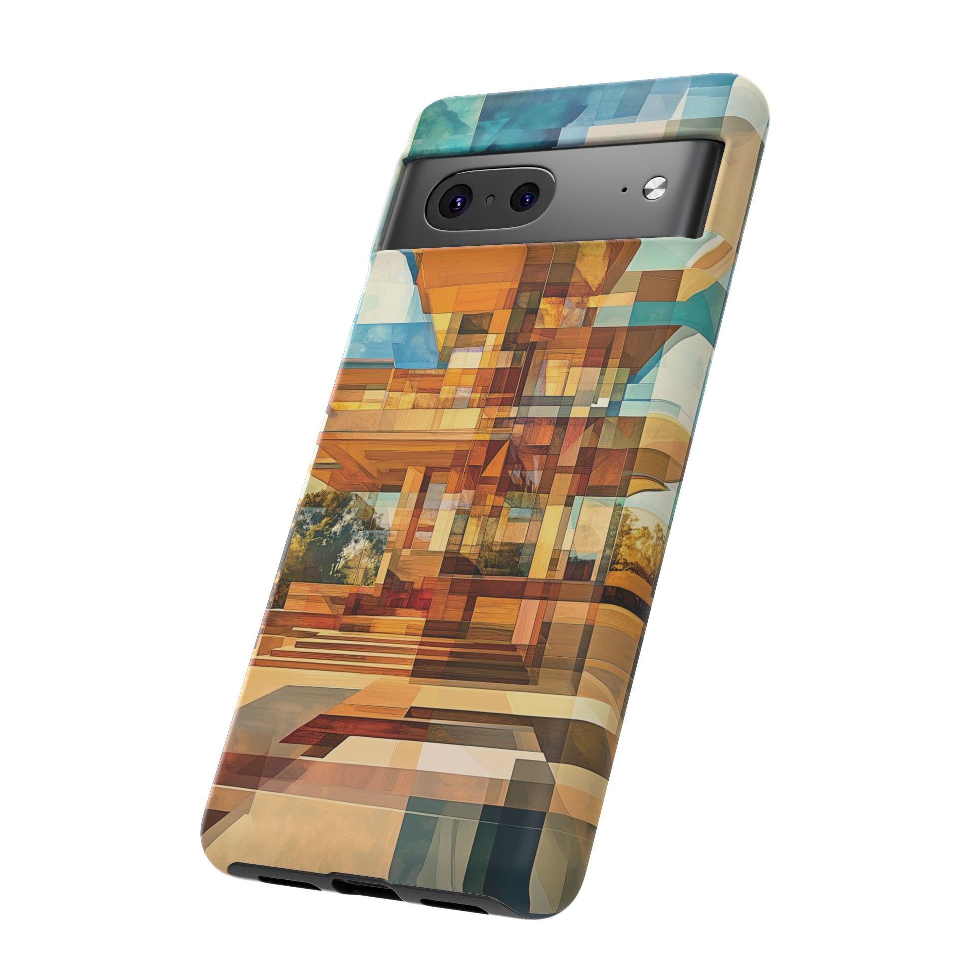 Frank Lloyd Wright Inspired Prairie Usonian Phone Case Geometric Stained Glass Art Deco Marble Gold 13 14 15 16 iPhone Pro Max Galaxy Pixel