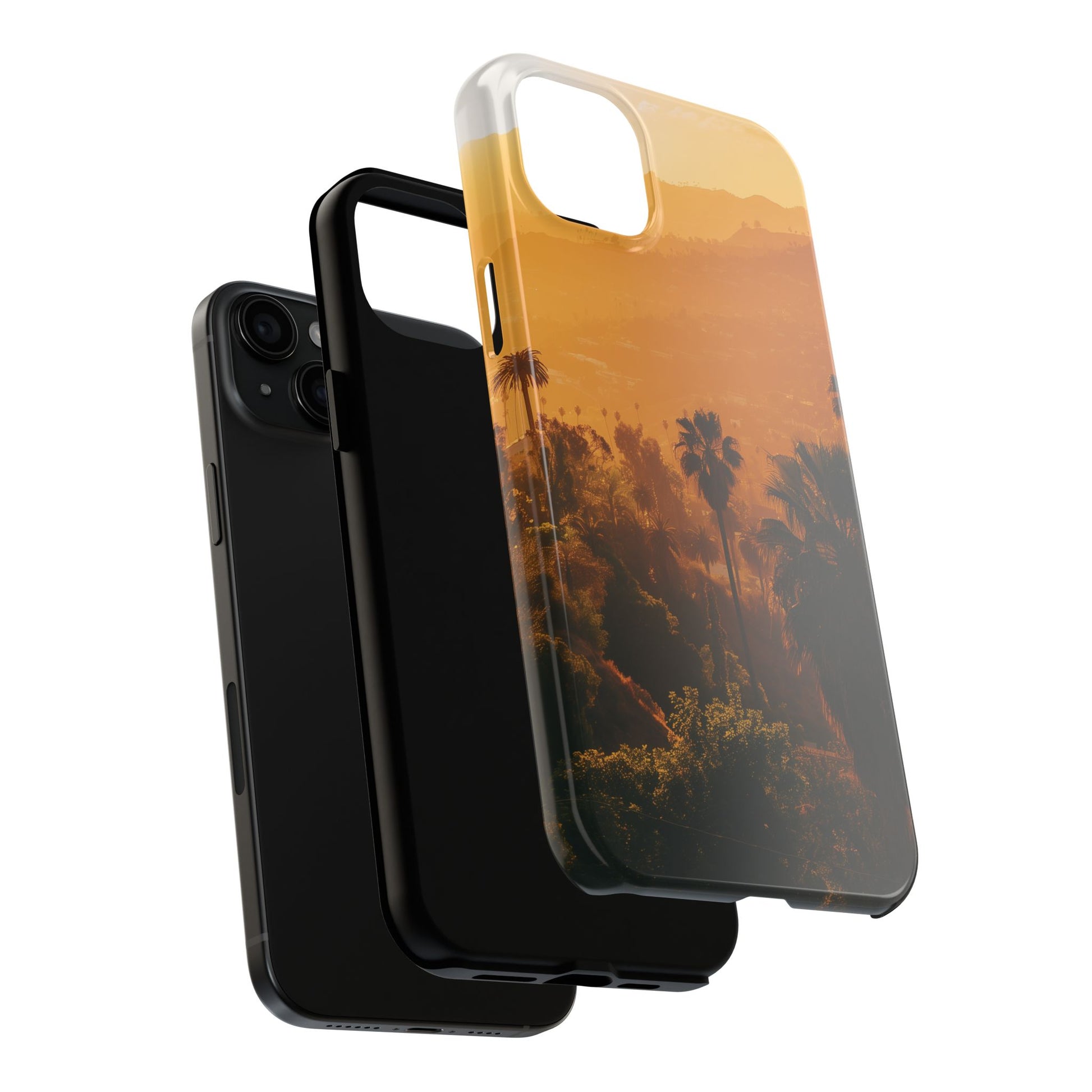 Los Angeles Sunset iPhone Case, Golden Hour Scenic View, Hollywood Hills Sunset Phone Case, Palm Trees Phone Case, iphone 15 pro max case