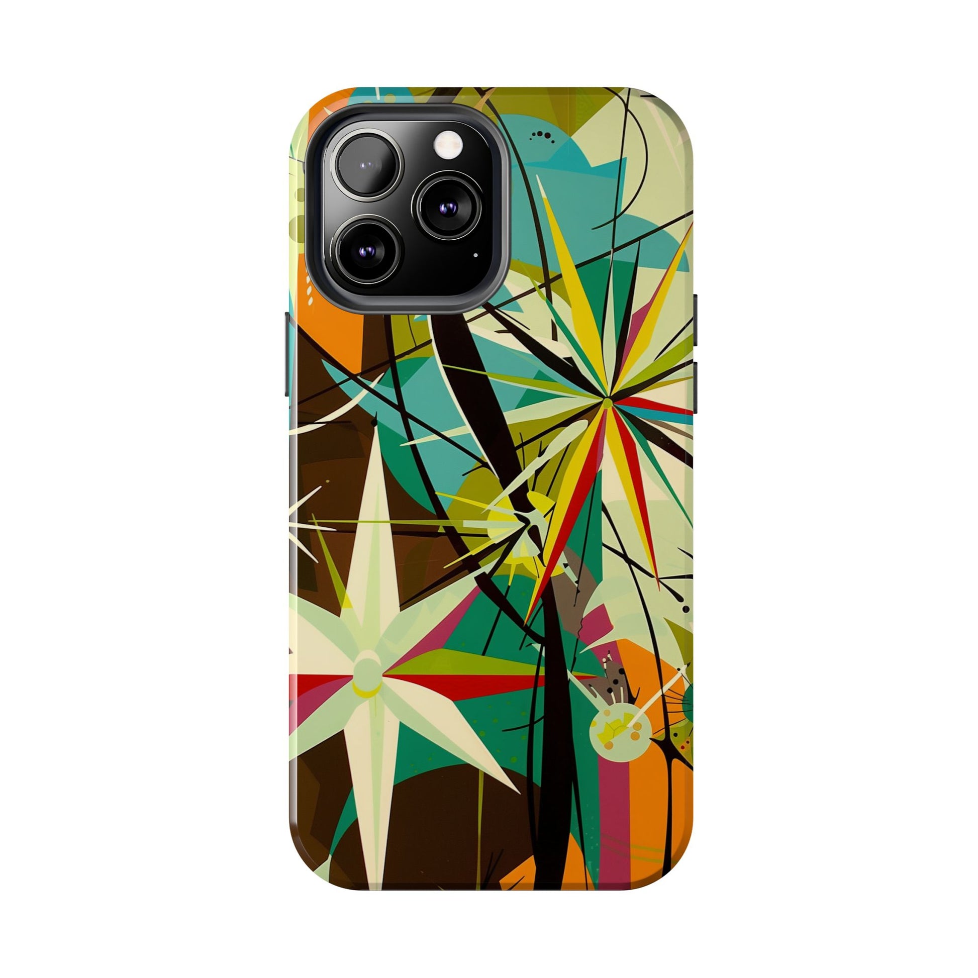Mid Century Modern Star Design Phone Case, Earth Tone Colors, Retro Style Smartphone Cover, Vintage Phone Case, iPhone 14 Case, Apple iPhone