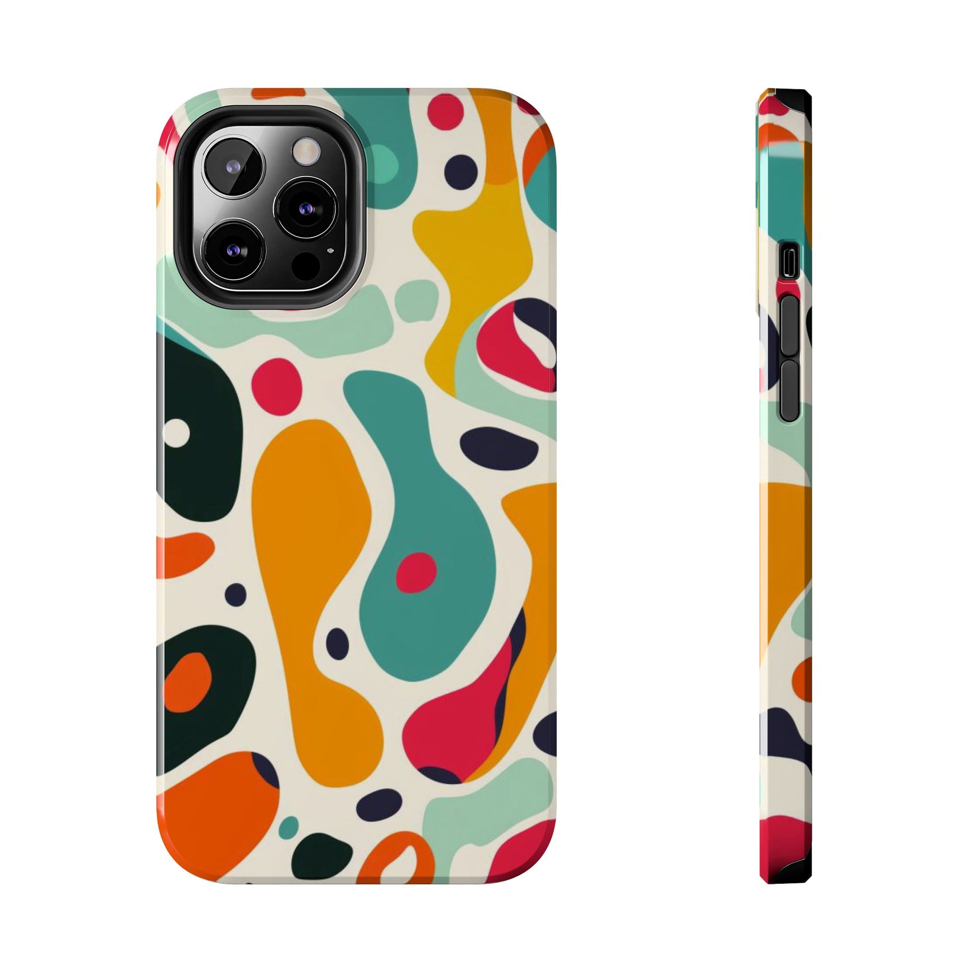 Mid Mod Fun Spots - Colorful Mid Mod Design Durable Phone Case - Vibrant and Stylish iPhone Tough Cover - Fun Retro Protection Accessory