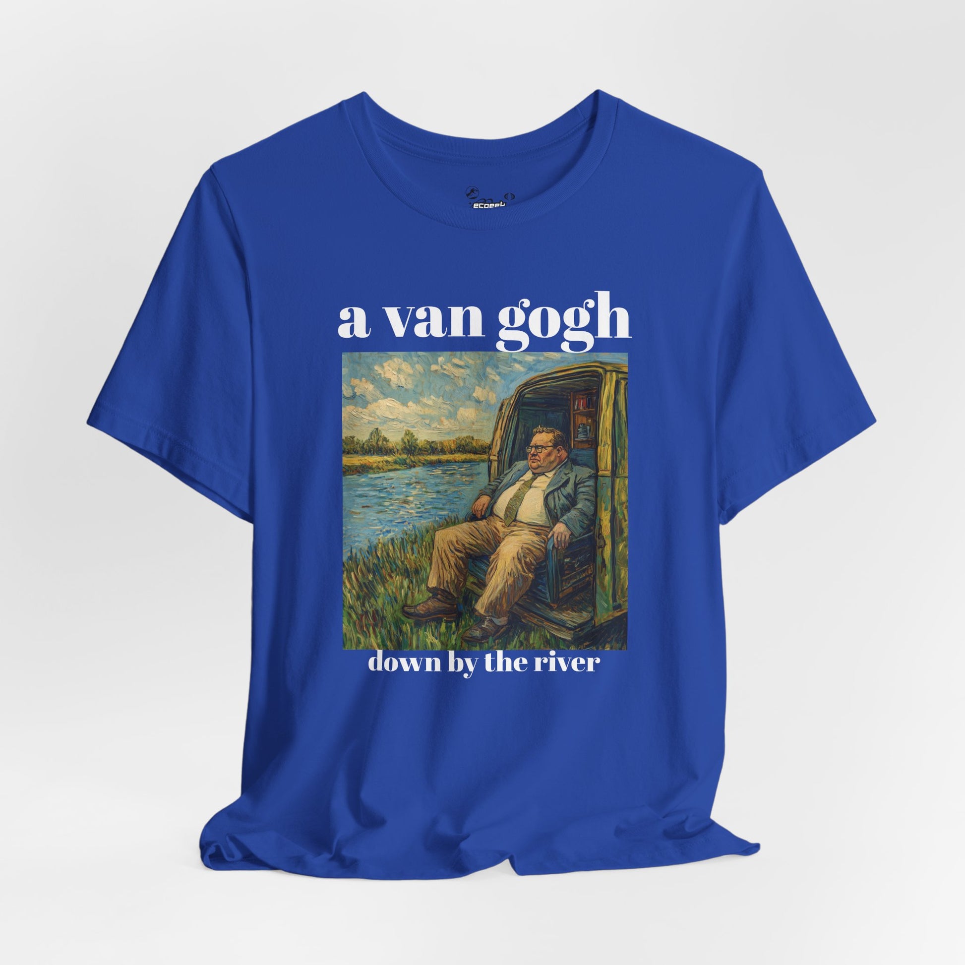 Tshirt Van Gogh Down by the River Van Gogh Style Print Sitting by a River Graphic Tee Tshirt Matte Foley Wall Decor ShirtFine Wall Art