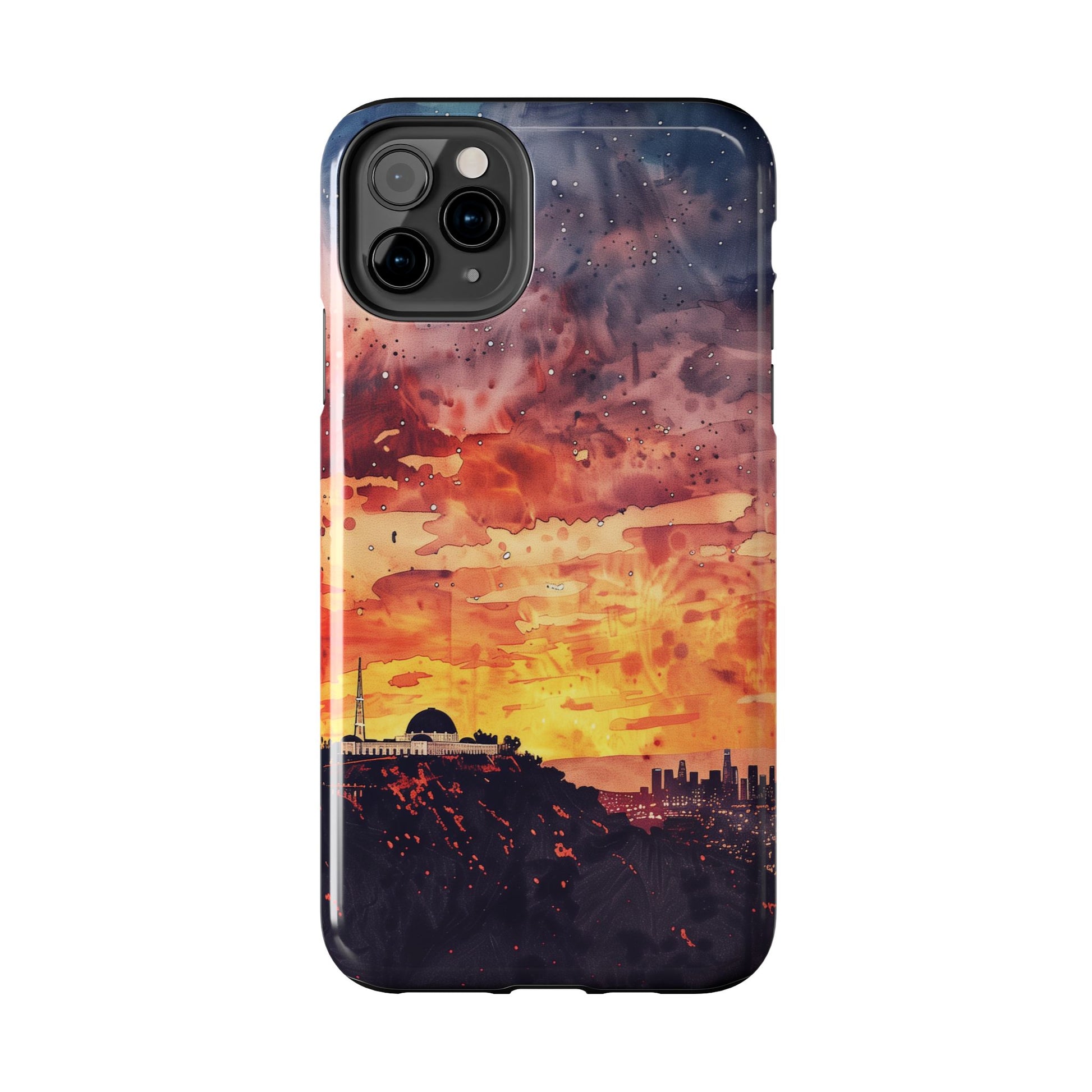 Los Angeles Sunset iPhone Case, Golden Hour Scenic View, Hollywood Hills Sunset Phone Case, Palm Trees Phone Case, iphone 15 pro max case