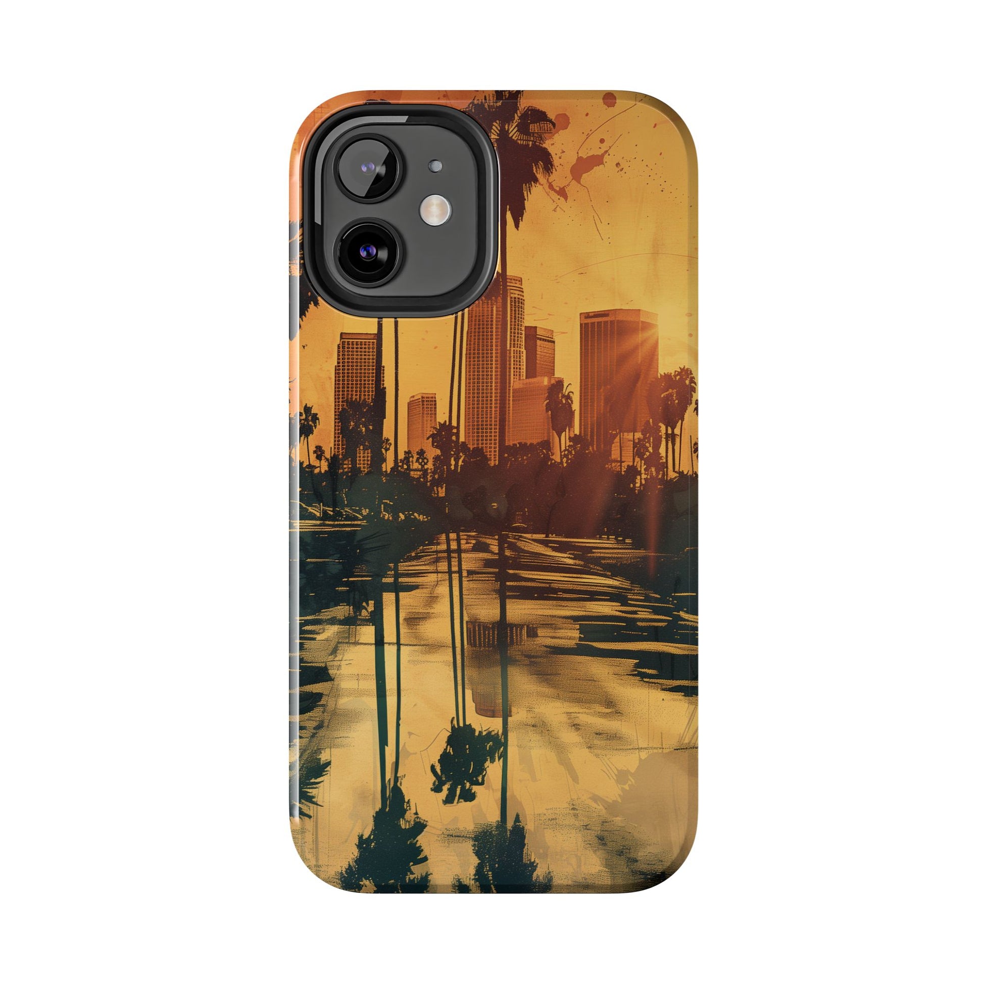 Los Angeles Sunset iPhone Case, Golden Hour Scenic View, Hollywood Hills Sunset Phone Case, Palm Trees Phone Case, iphone 15 pro max case
