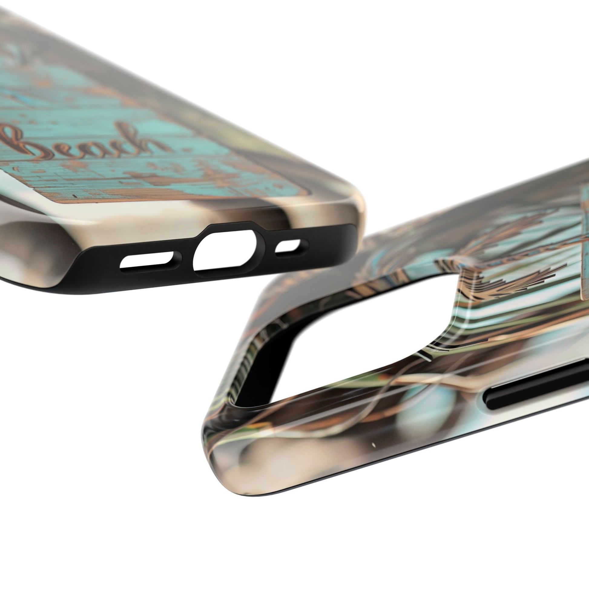 Durable Phone Case with Palm Tree Charm