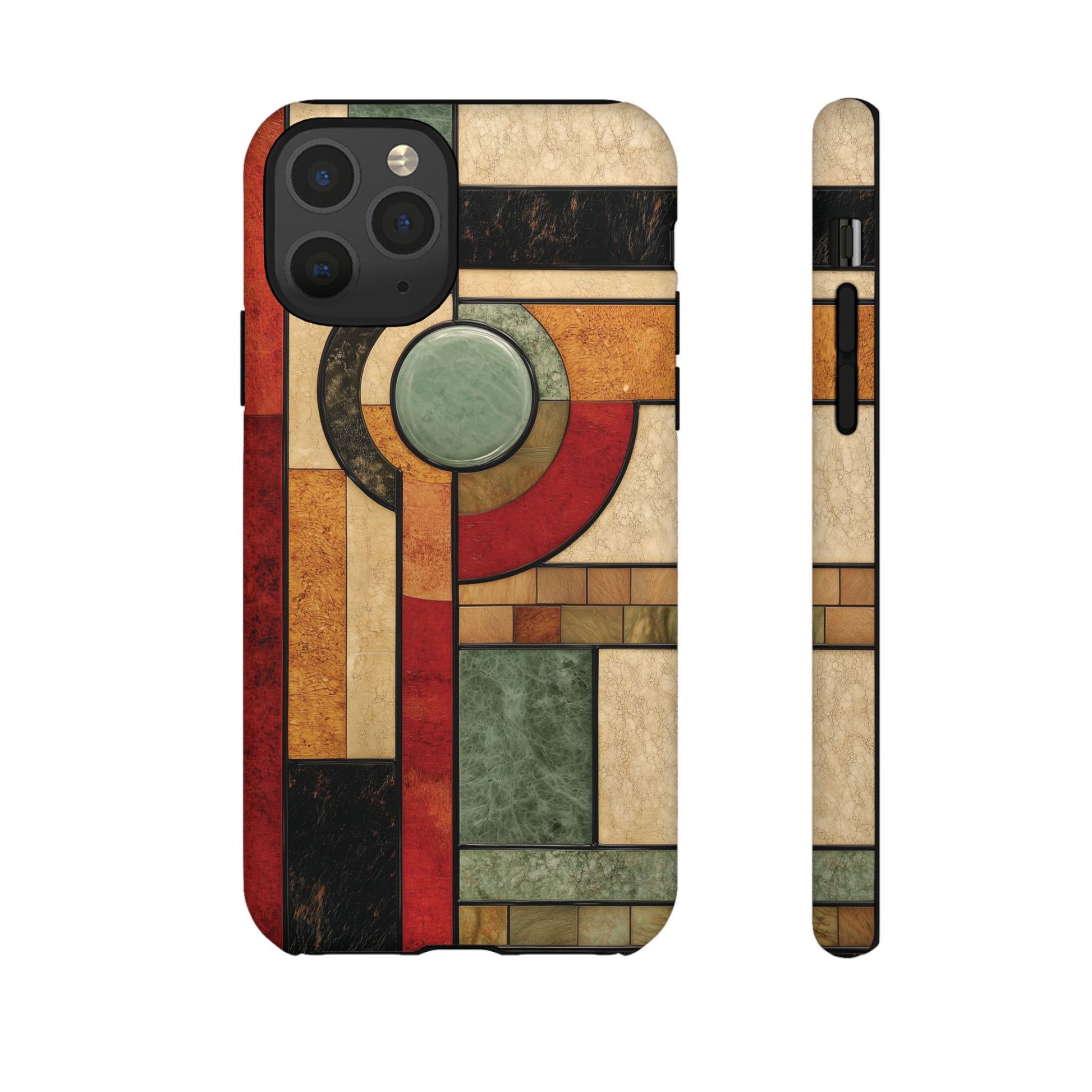 Stone Prairie Frank Lloyd Wright Usonian Phone Case Geometric Stained Glass Art Deco Marble Gold 13 14 15 16 iPhone Pro Max Galaxy Pixel