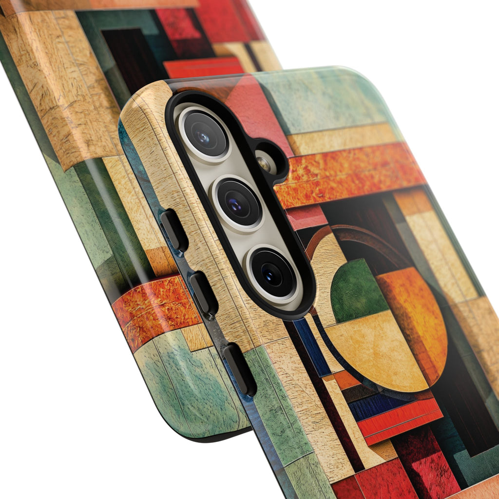 Tan Prairie Style Frank Lloyd Wright Usonian Phone Case Geometric Stained Glass Art Deco Marble Gold 13 14 15 16 iPhone Pro Max Galaxy Pixel