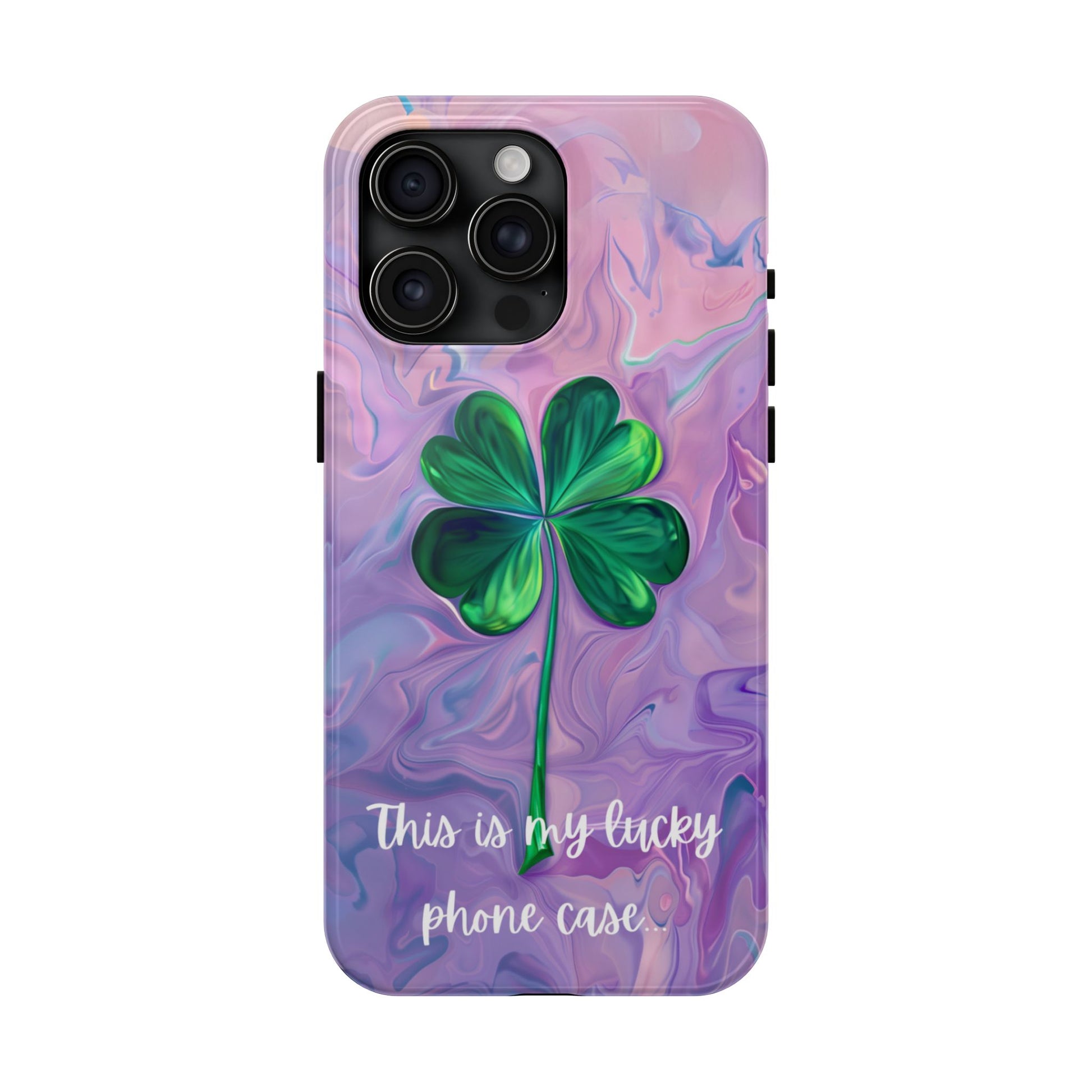 St Patrick's Day Lucky Phone Case Four Leaf Clover Durable Phone Case Good Luck Charm Protective iPhone 13 14 15 16 Pro Max Plus Galaxy