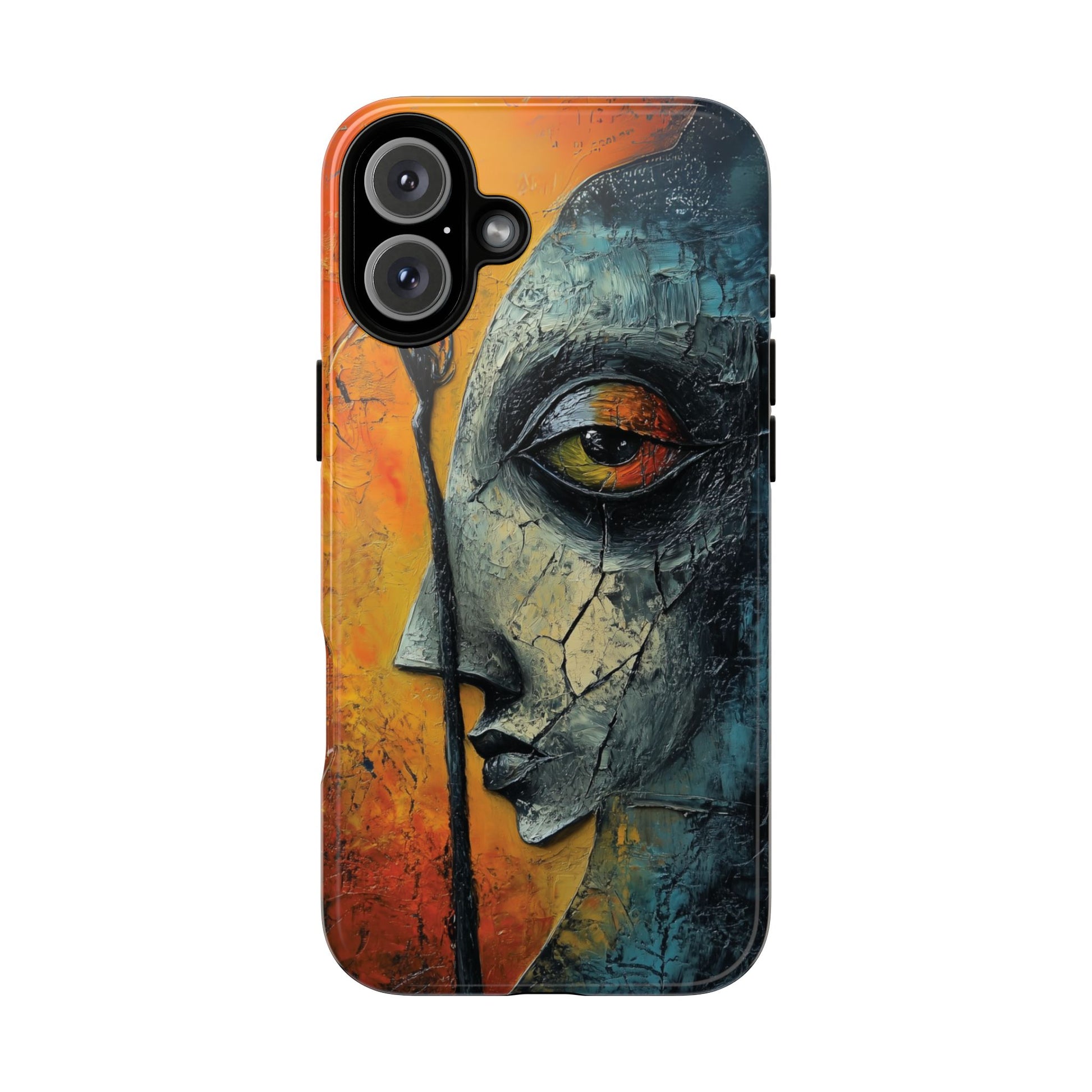 Surrealist Art Phone Case Salvador Dali Style Face Tough Case Unique Artistic 3D Textured Look Surrealism Gift Art iPhone 13 14 15 16