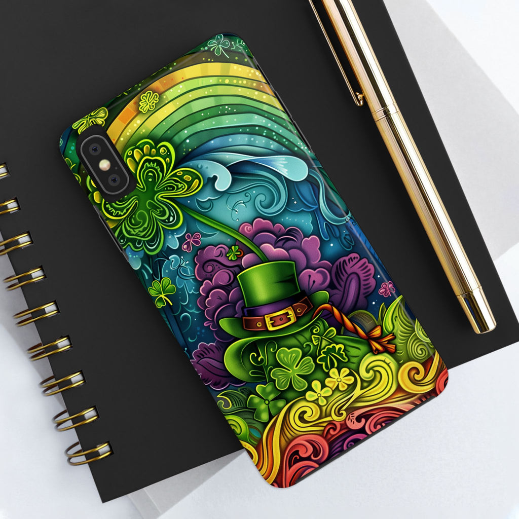 St. Patrick's Day Lucky Phone Case, Green Shamrock Protective Cover, Durable Irish Luck Phone Accessory, Holiday Gift Idea
