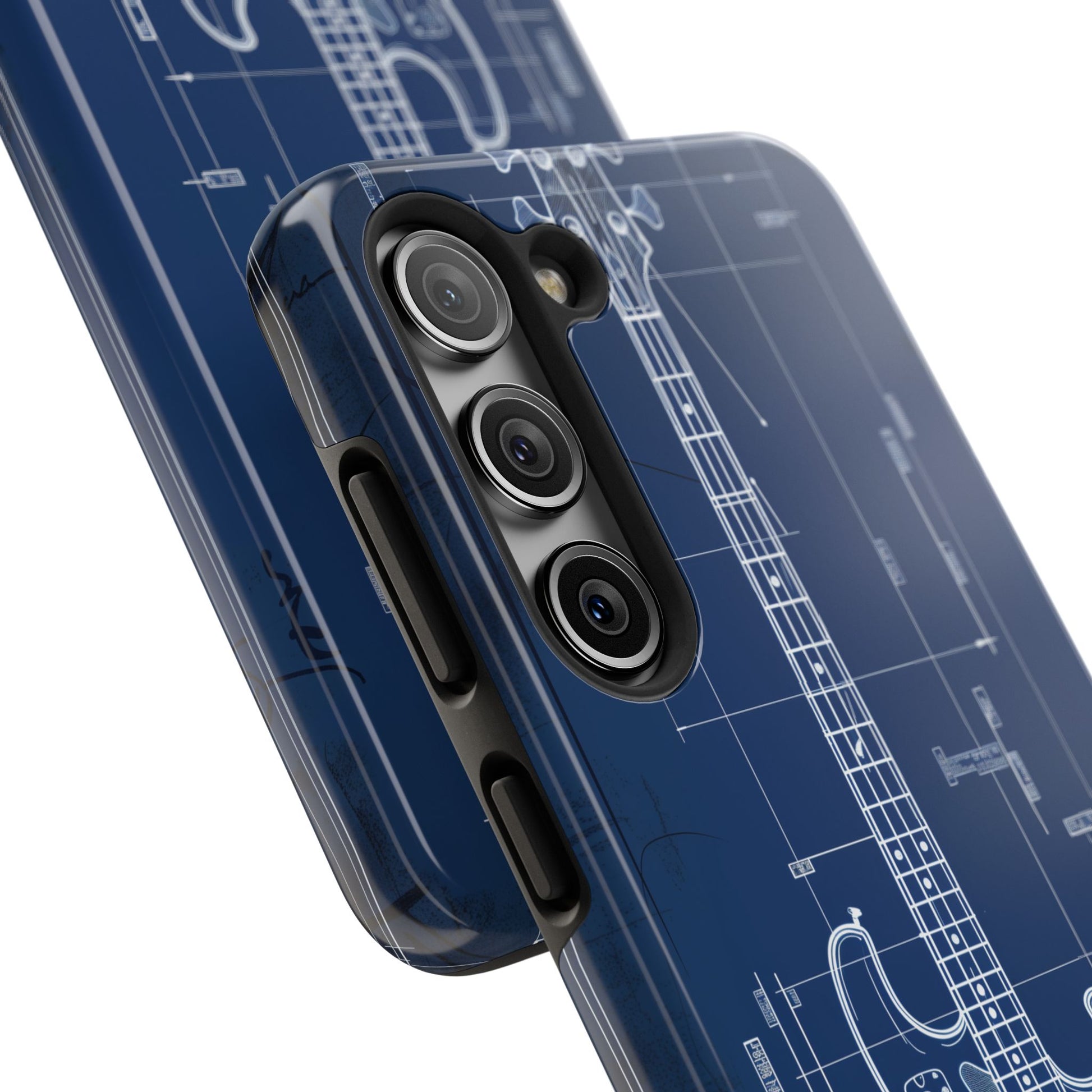 Guitar Phone Case Blueprint Schematic Vintage Custom Design Fender Gibson Rickenbacker Custom Rock Music Phone Accessories Musician Gift