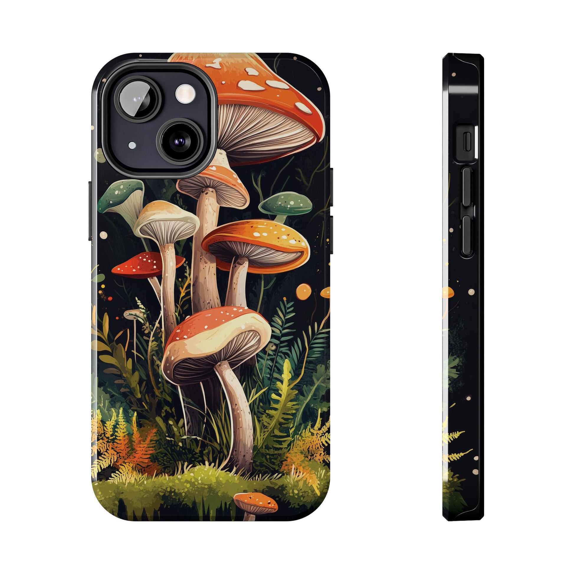 Mushroom Phone Case for iPhone, Cottagecore Fall Autumn Vibe iPhone 15 Plus, 15 Pro, Samsung Galaxy S24 Woodland Trippy Mushroom Handpainted