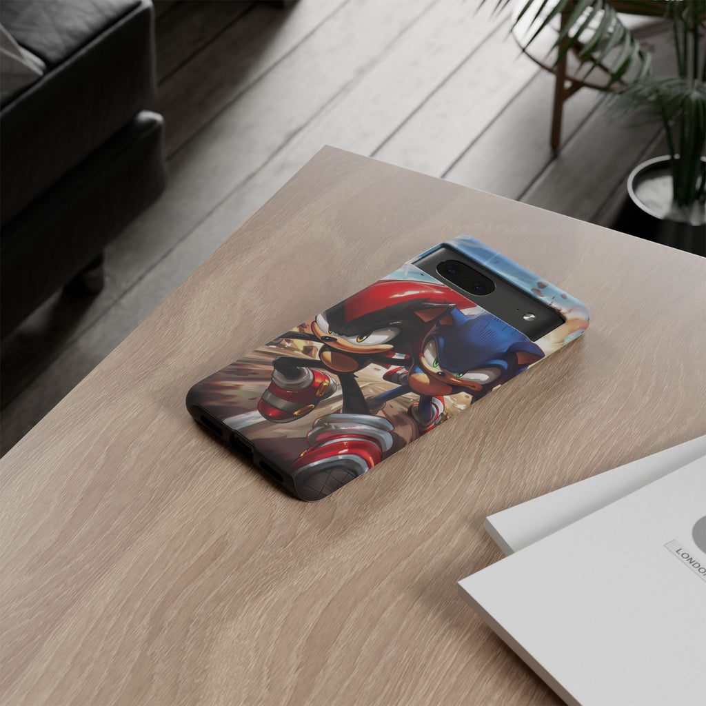 Sonic and Shadow Phone Case, Sonic and Shadow, Tough Android Case, Fun Video Game Phone Case, Retro Game Case, SEGA Video Game Android Case