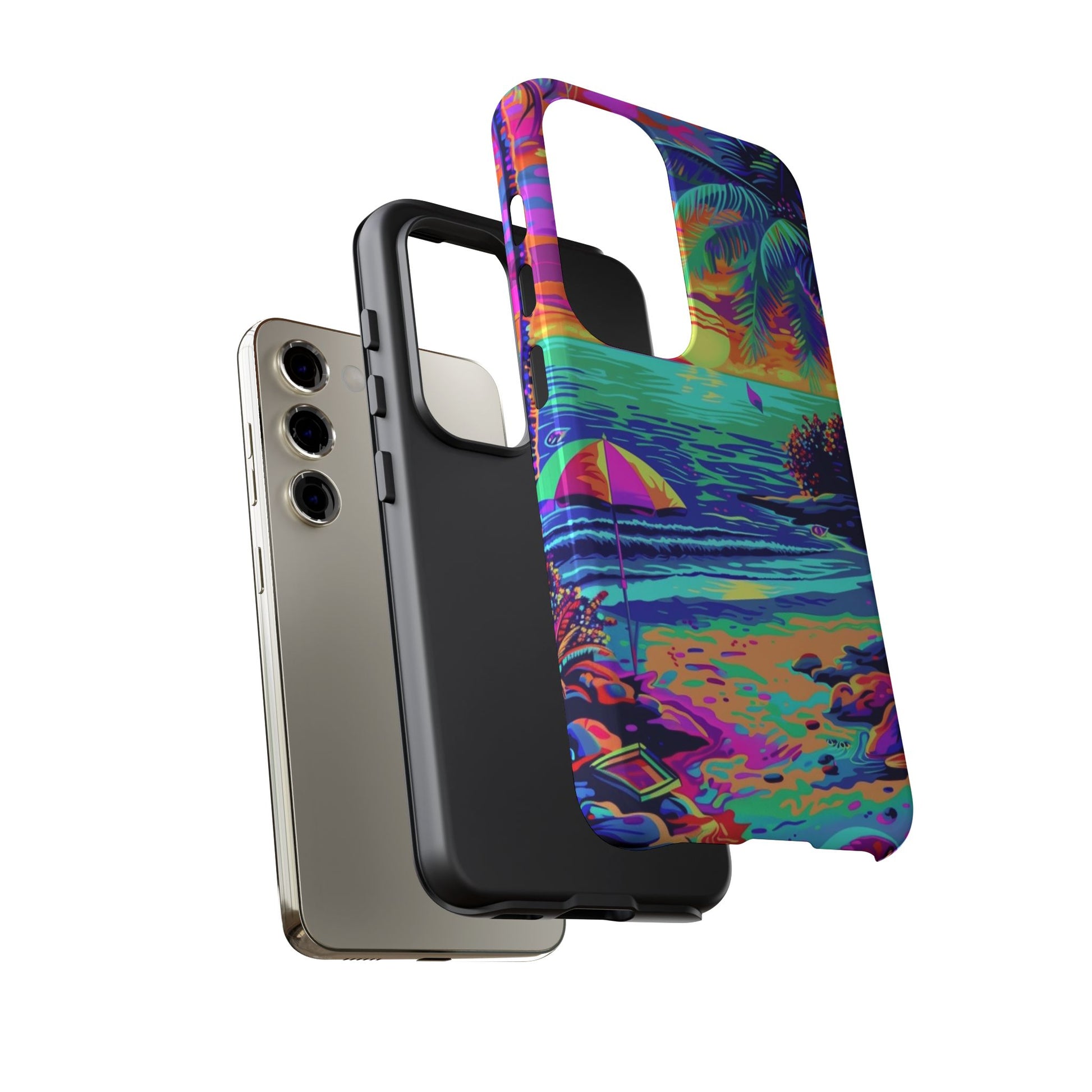 Beach Bliss: Durable Android Phone Case with Lisa Frank Style