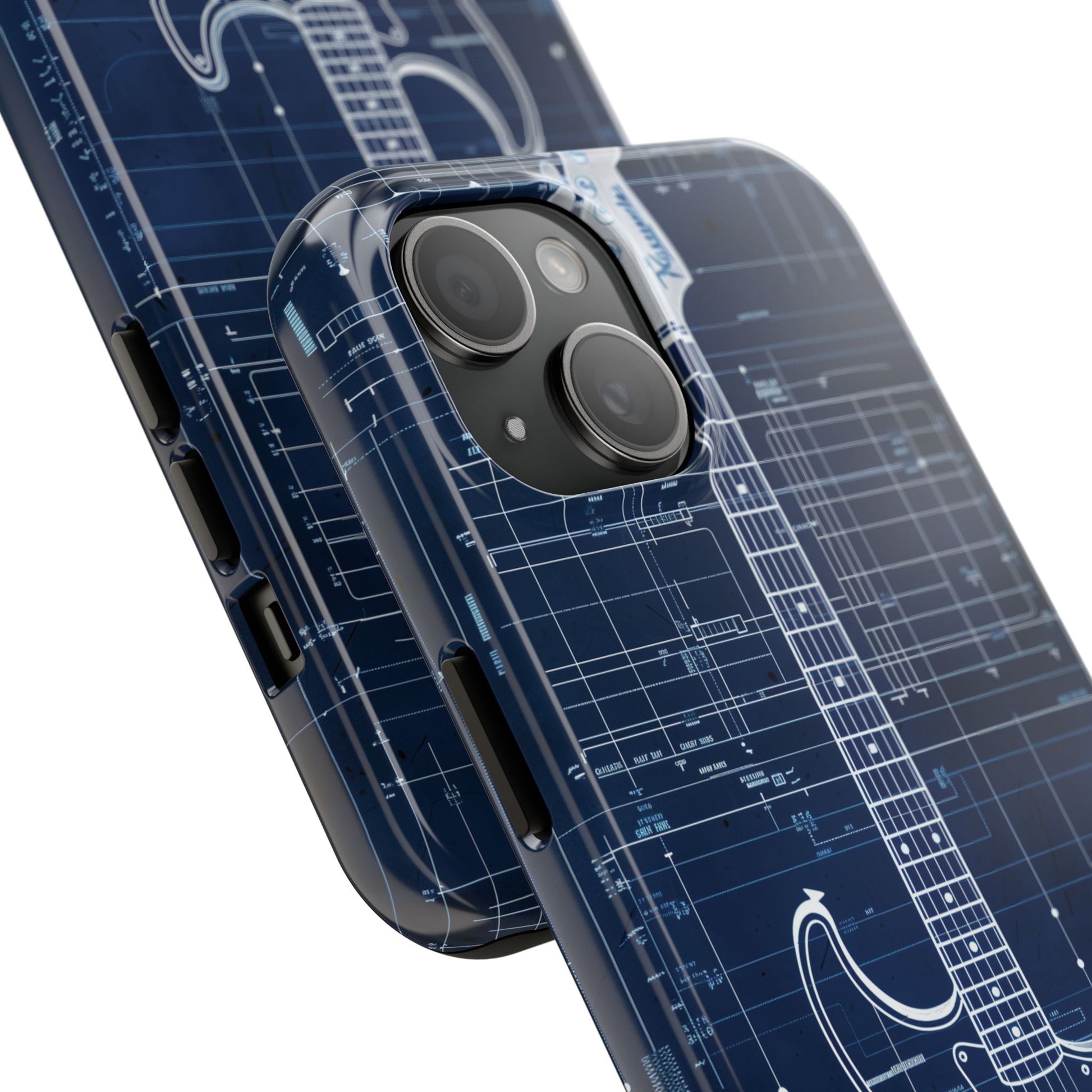 Guitar Phone Case, Guitar Blueprint iPhone Cover, Vintage Guitar Design, Custom iPhone Covers, Rock Music Phone Accessories, Musician Gift