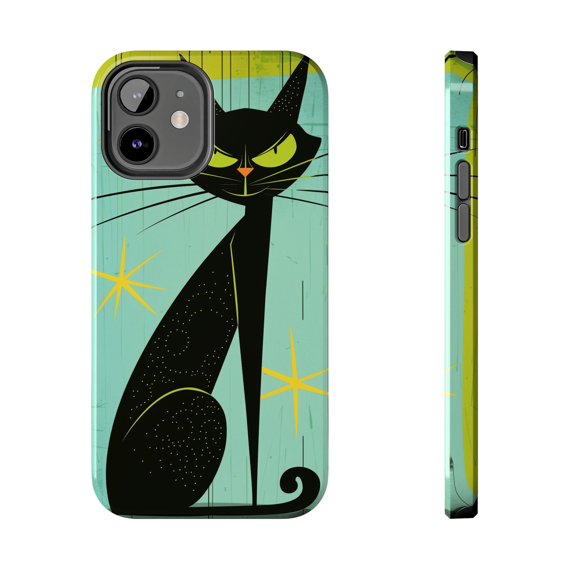 Mid-Century Modern Phone Case, Mid Mod iPhone Case, Atomic Cats iPhone Case, Retro Chic Smartphone Cover, Unique Artistic Phone Accessory