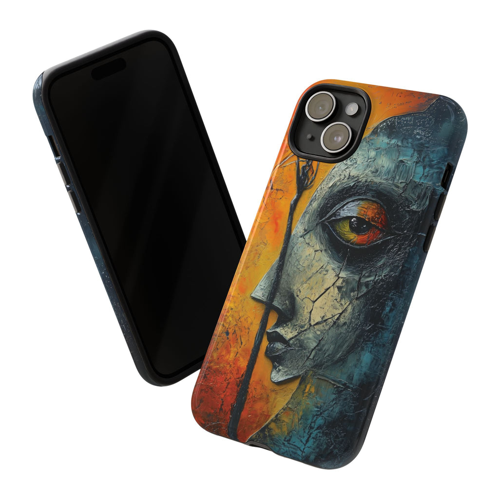 Surrealist Art Phone Case Salvador Dali Style Face Tough Case Unique Artistic 3D Textured Look Surrealism Gift Art iPhone 13 14 15 16