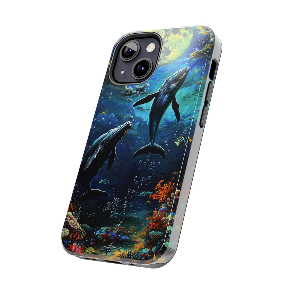Moonlit Whales Underwater Phone Case - Durable and Stunning Protective Cover