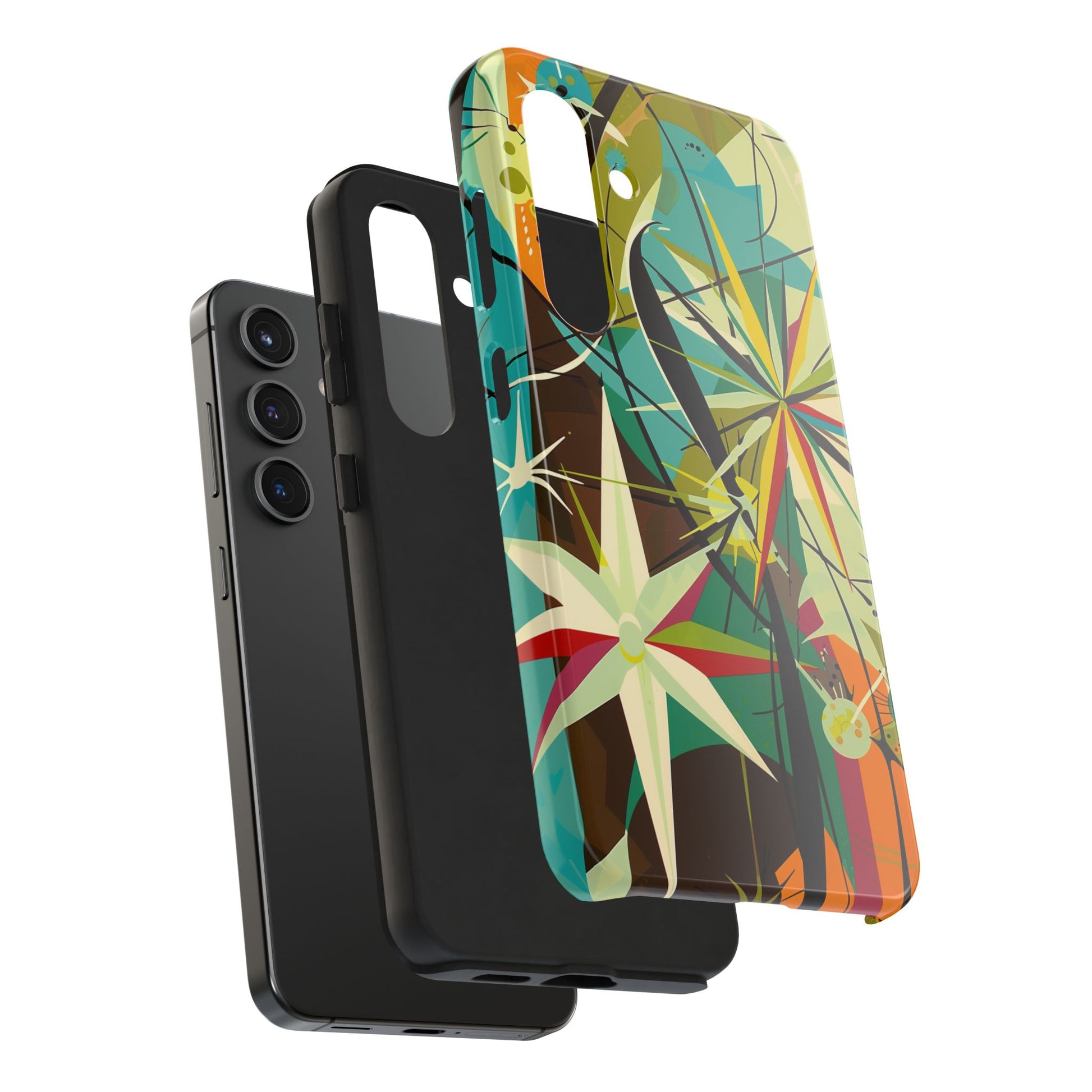 Mid Century Modern Star Design Phone Case, Earth Tone Colors, Retro Style Smartphone Cover, Vintage Phone Case, iPhone 14 Case, Apple iPhone