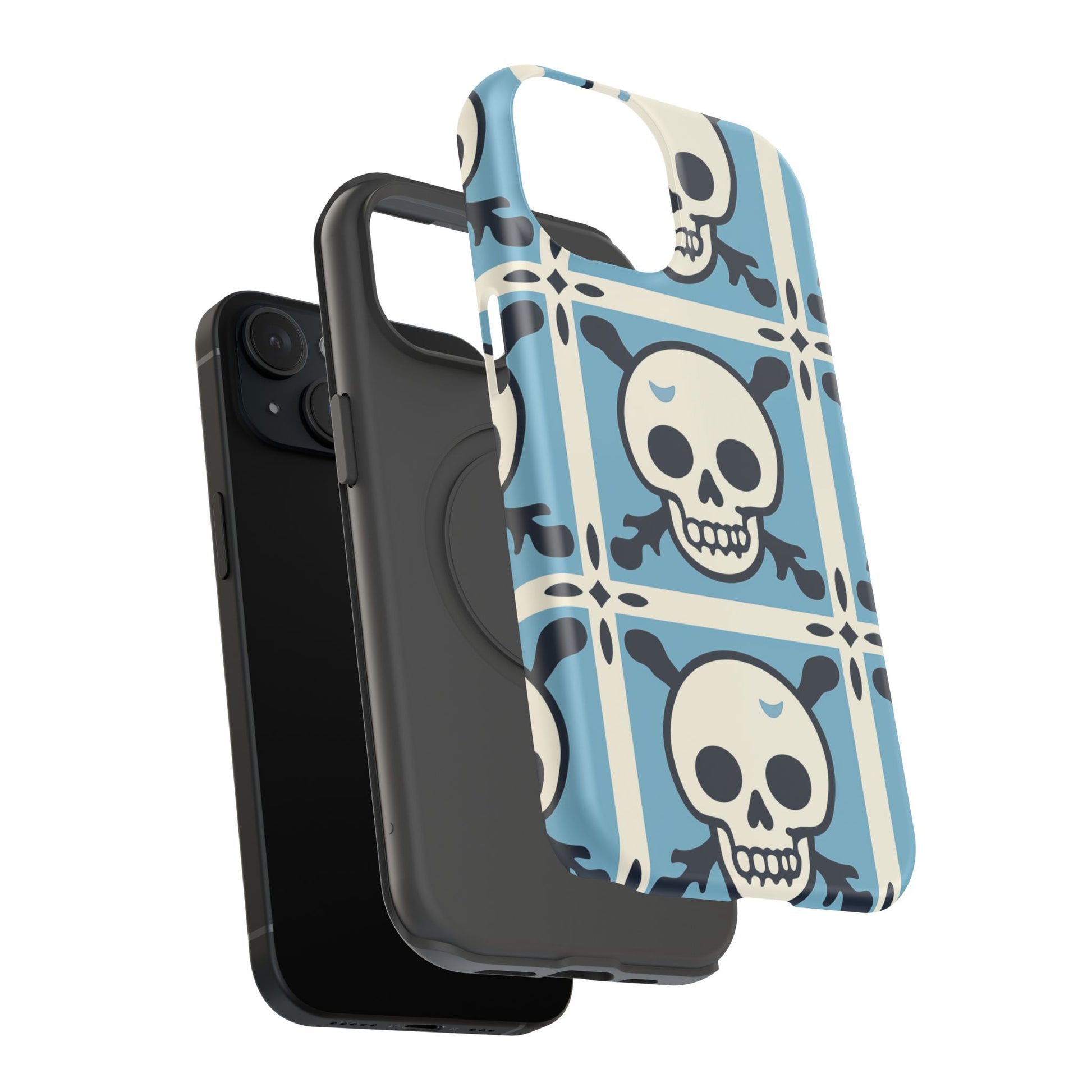Cute Skull Phone Case Sugar Skull Ghingham Impact-Resistant Cover Goth Skull, Halloween Gift iphone 13 14 15 16 Pro Max