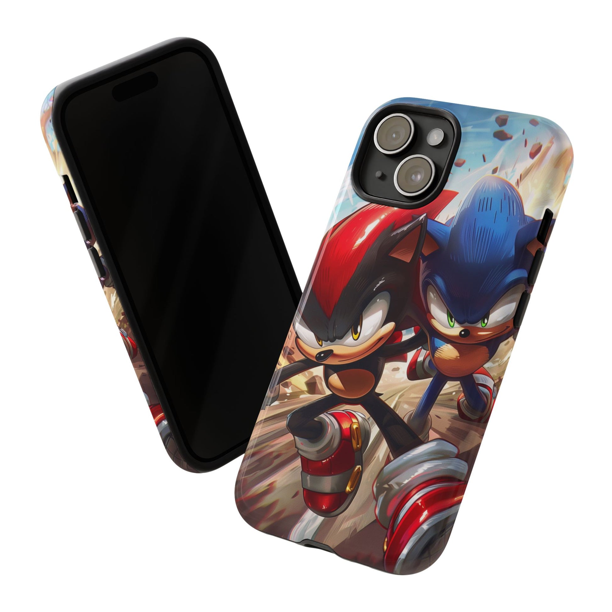 Sonic and Shadow Phone Case, Sonic and Shadow, Tough Android Case, Fun Video Game Phone Case, Retro Game Case, SEGA Video Game Android Case