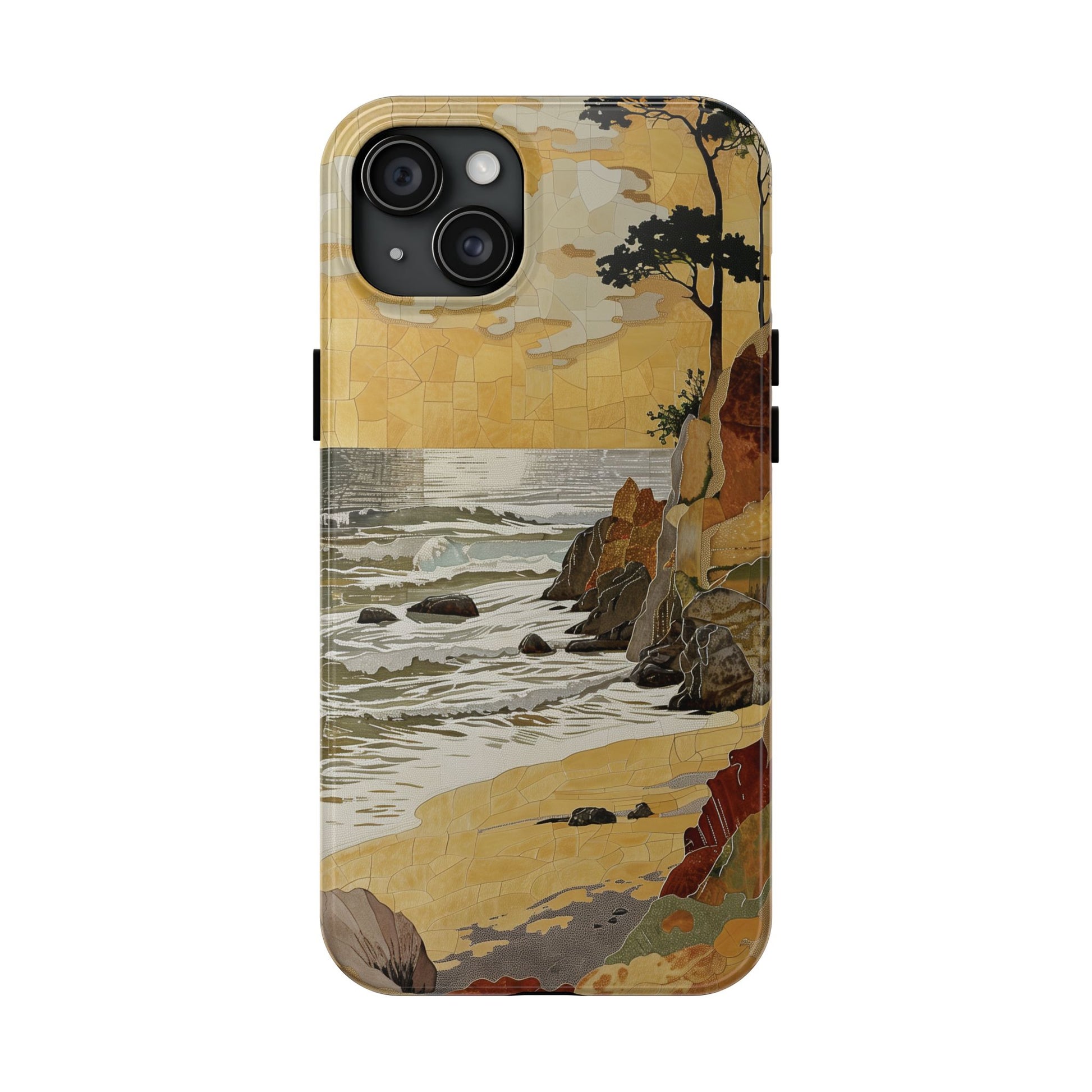 Retro Beach Scene Phone Case, Vintage Tropical Ocean iPhone Case, Summer Beach Phone Cover for iPhone, iphone 15 pro max