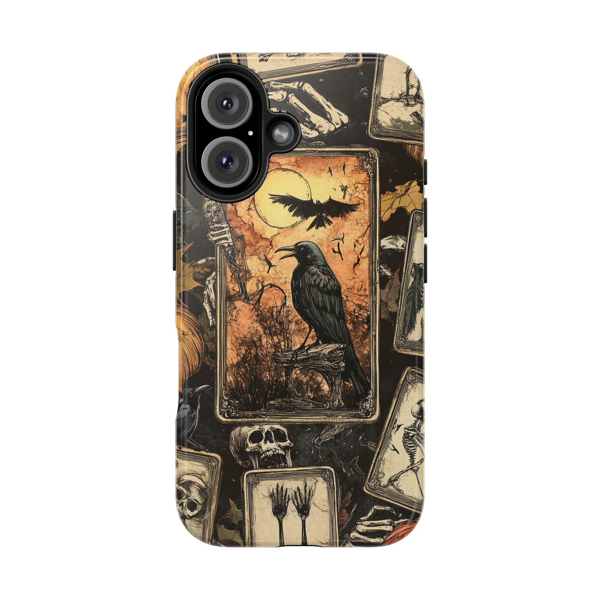 Mystical Phone Case Psychic Tarot The Crow Dark Academia Halloween Gothic Phone Case Street iPhone 15 Pro Max Samsung Galaxy B