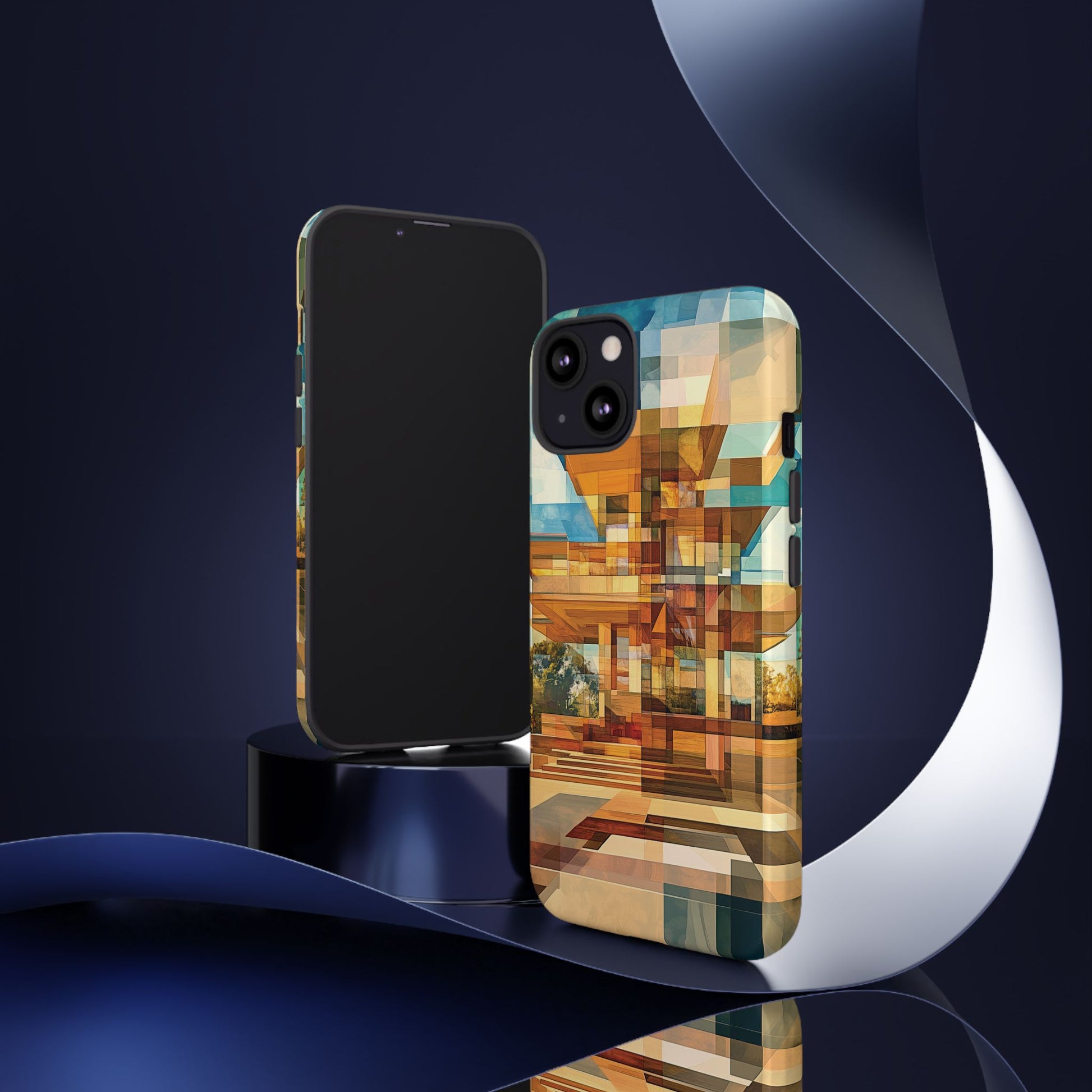 Frank Lloyd Wright Inspired Prairie Usonian Phone Case Geometric Stained Glass Art Deco Marble Gold 13 14 15 16 iPhone Pro Max Galaxy Pixel