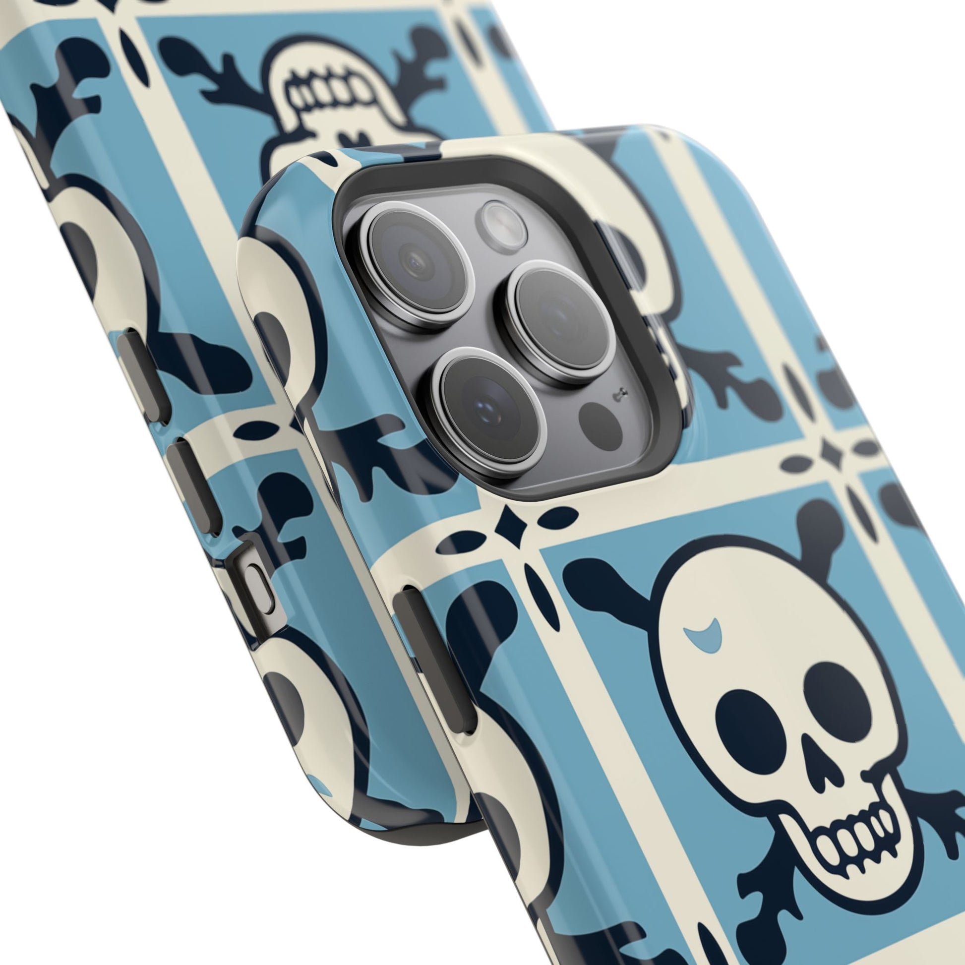 Cute Skull Phone Case Sugar Skull Ghingham Impact-Resistant Cover Goth Skull, Halloween Gift iphone 13 14 15 16 Pro Max