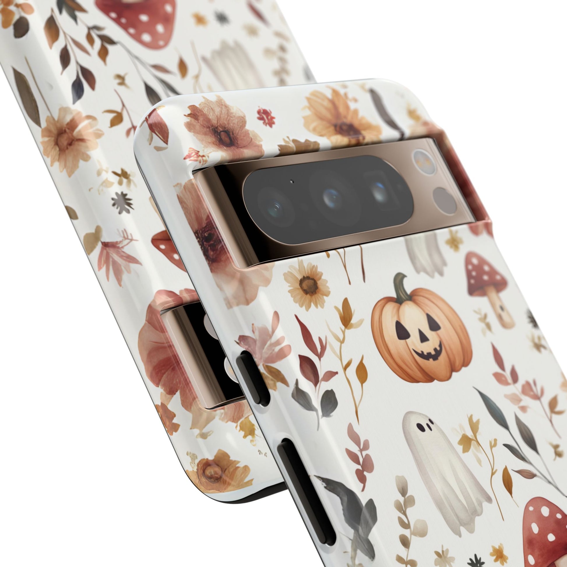 Cottagecore Fall Floral Phone Case for iPhone Samsung Pixel Autumn Pumpkin Tough Case iPhone 16 15 14 13 Pro Max