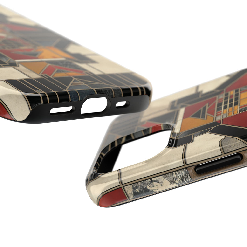 Frank Lloyd Wright Inspired Stained Glass Phone Case - Geometric Elegance for iPhone Models
