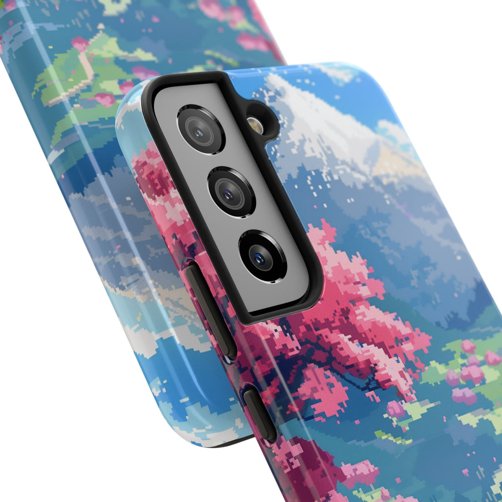 Pixel Art Video Game Landscapes Phone Case, Retro Gaming Pixelated Design, Geeky Gamer Phone Cover, Unique Video Game Art Accessories