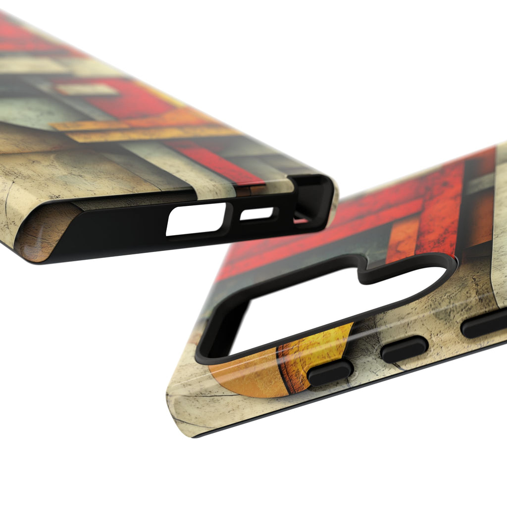 Red Prairie Style Frank Lloyd Wright Usonian Phone Case Geometric Stained Glass Art Deco Marble Gold 13 14 15 16 iPhone Pro Max Galaxy Pixel
