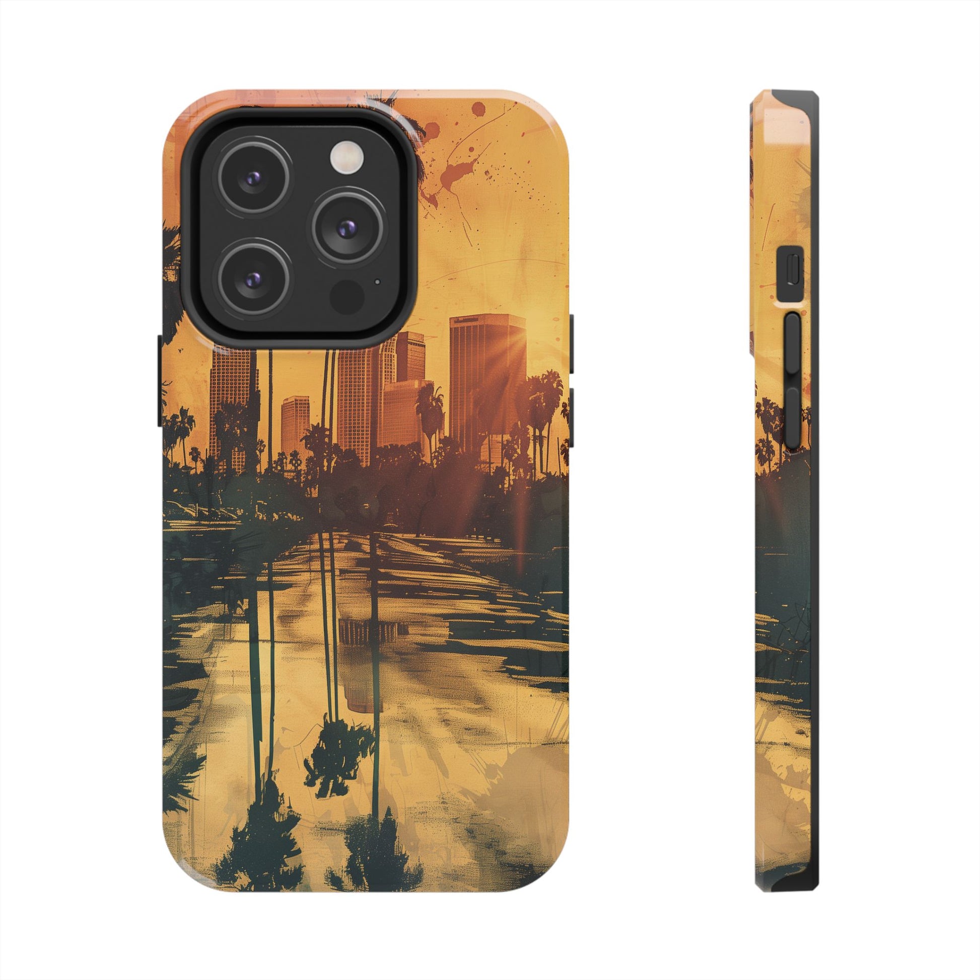 Los Angeles Sunset iPhone Case, Golden Hour Scenic View, Hollywood Hills Sunset Phone Case, Palm Trees Phone Case, iphone 15 pro max case